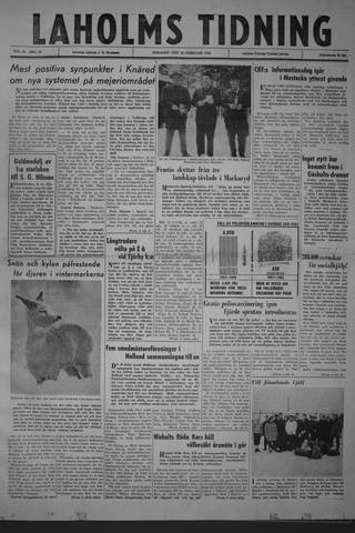 Förstasidan, Tisdag 26 februari 1963