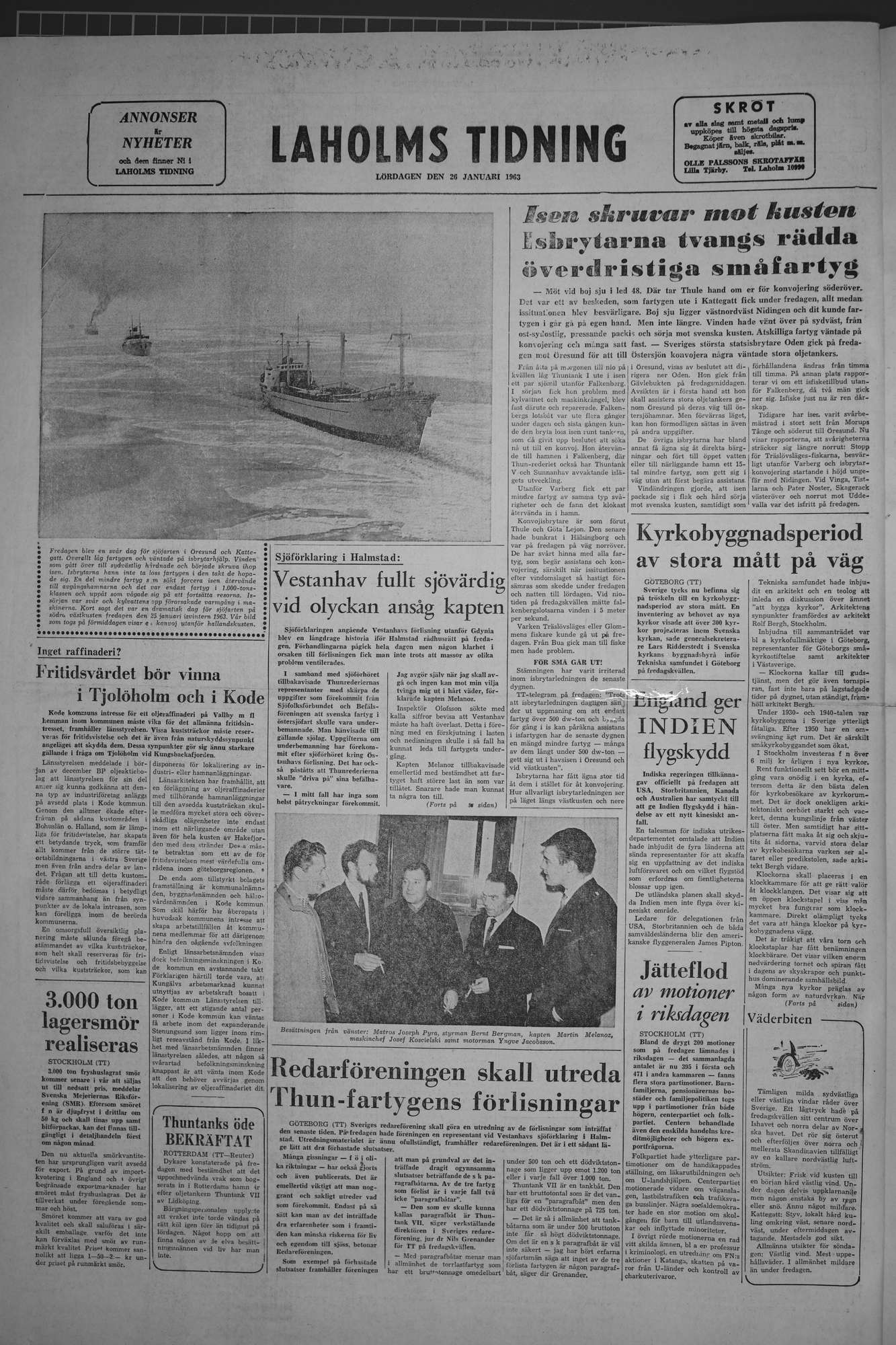 Laholms Tidning Lördag 26 januari 1963, sida 8