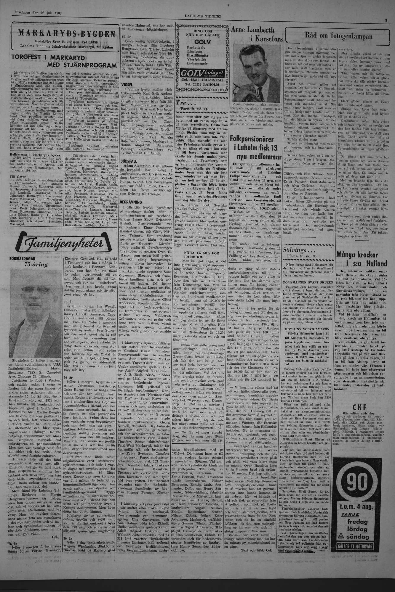 Laholms Tidning Fredag 26 juli 1963, sida 3