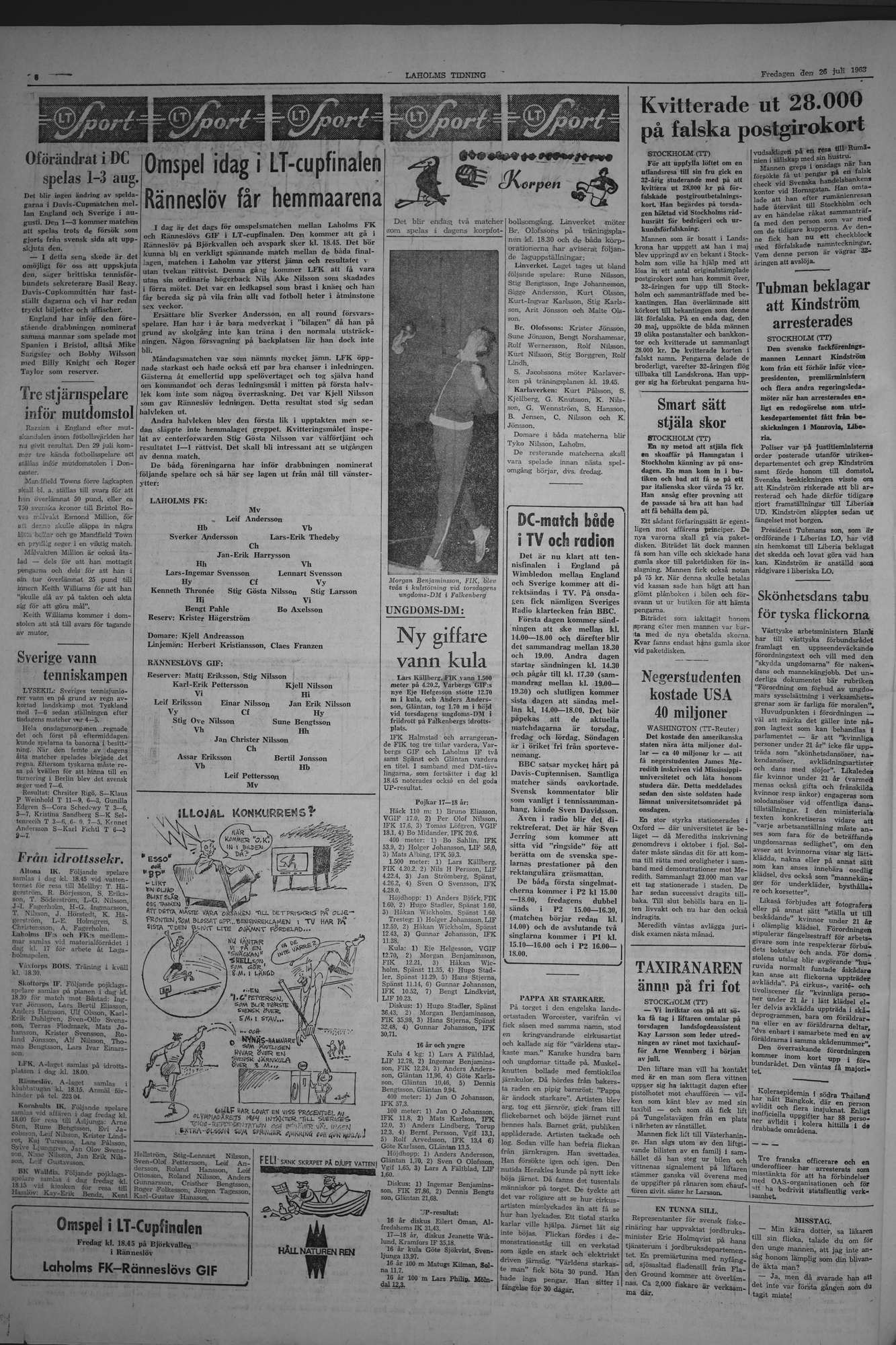 Laholms Tidning Fredag 26 juli 1963, sida 6