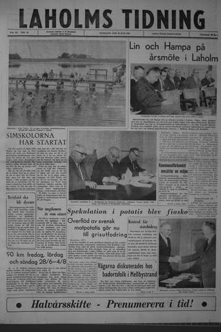 Förstasidan, Onsdag 26 juni 1963