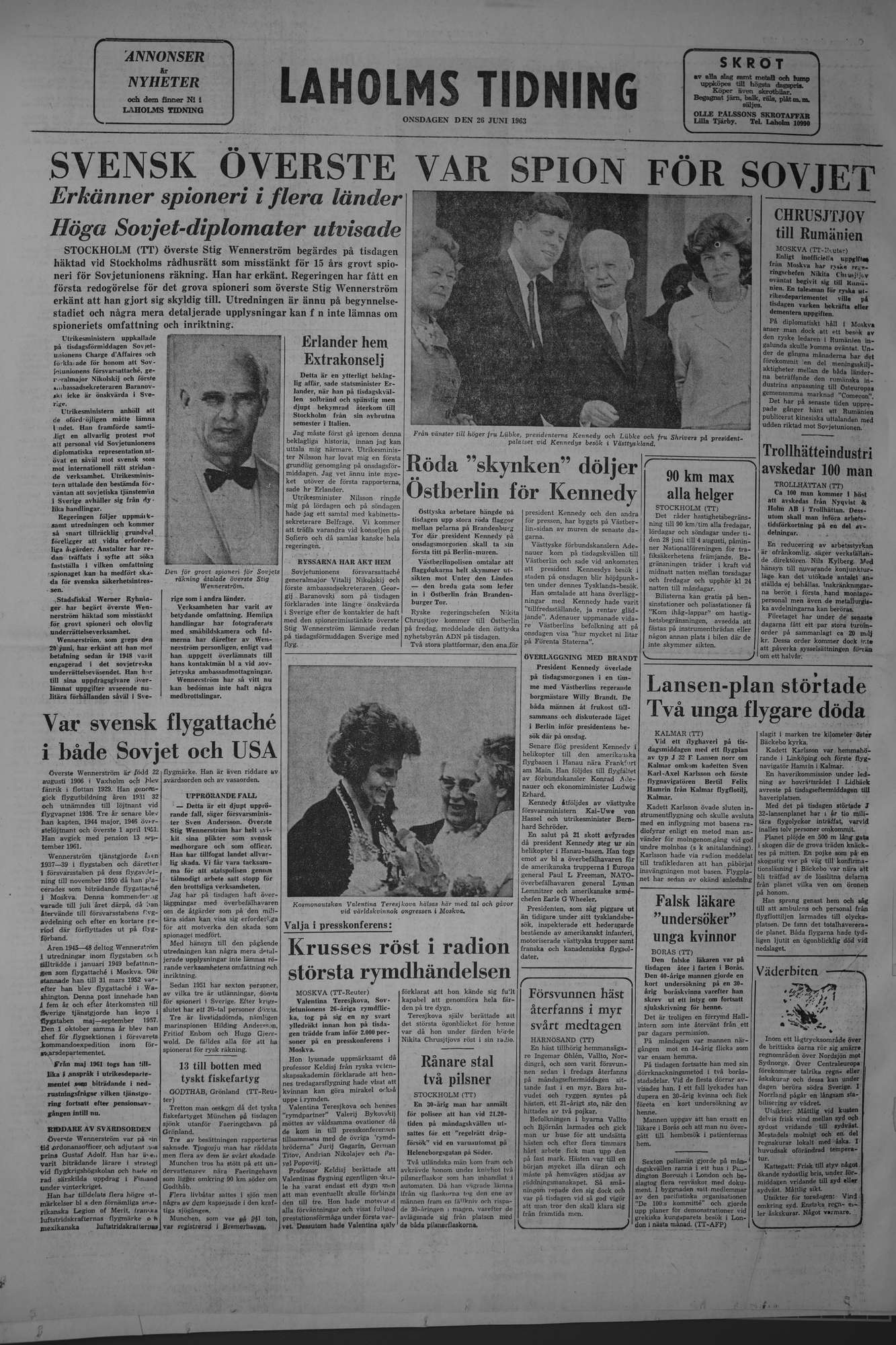Laholms Tidning Onsdag 26 juni 1963, sida 8
