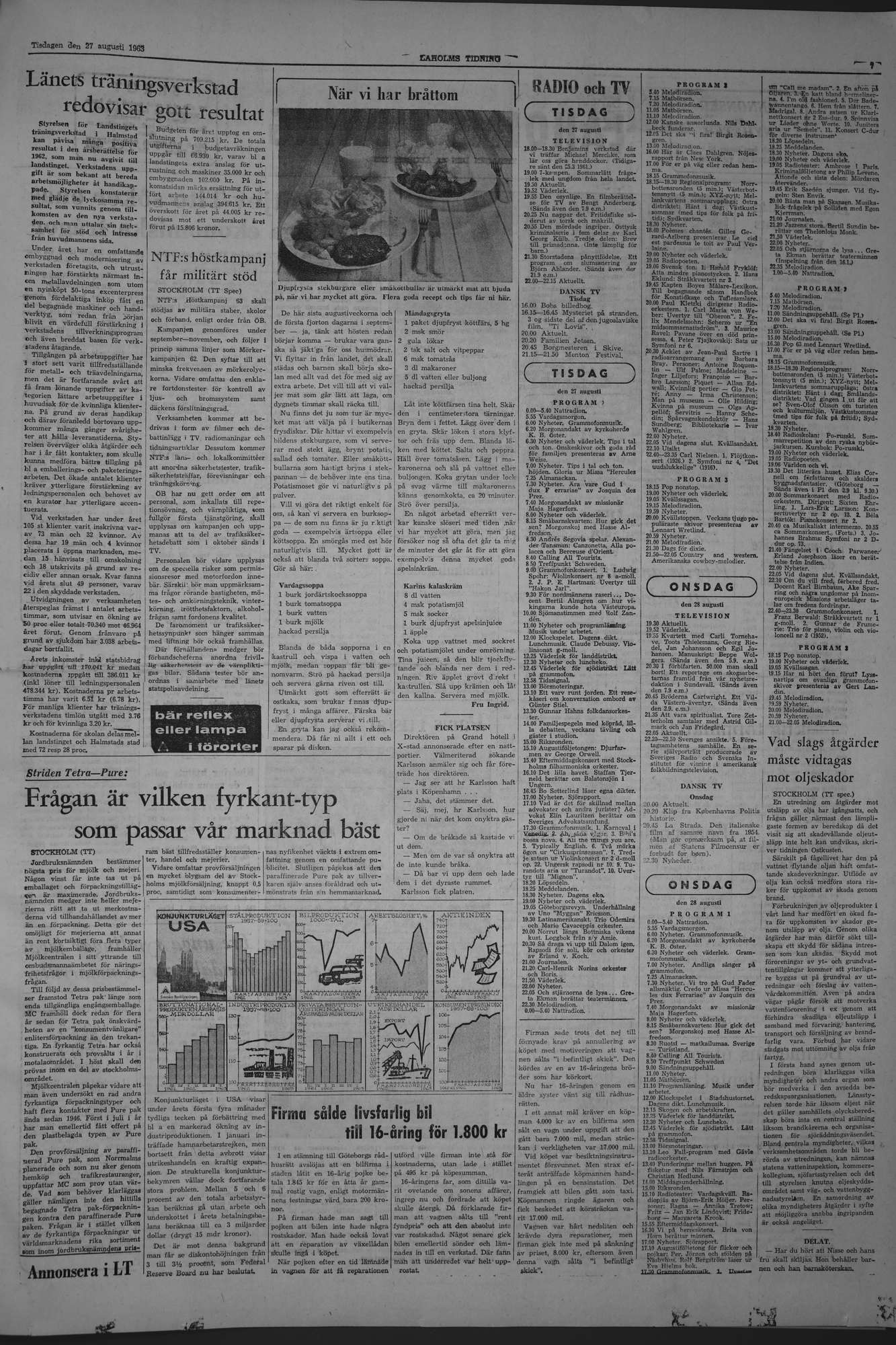 Laholms Tidning Tisdag 27 augusti 1963, sida 7