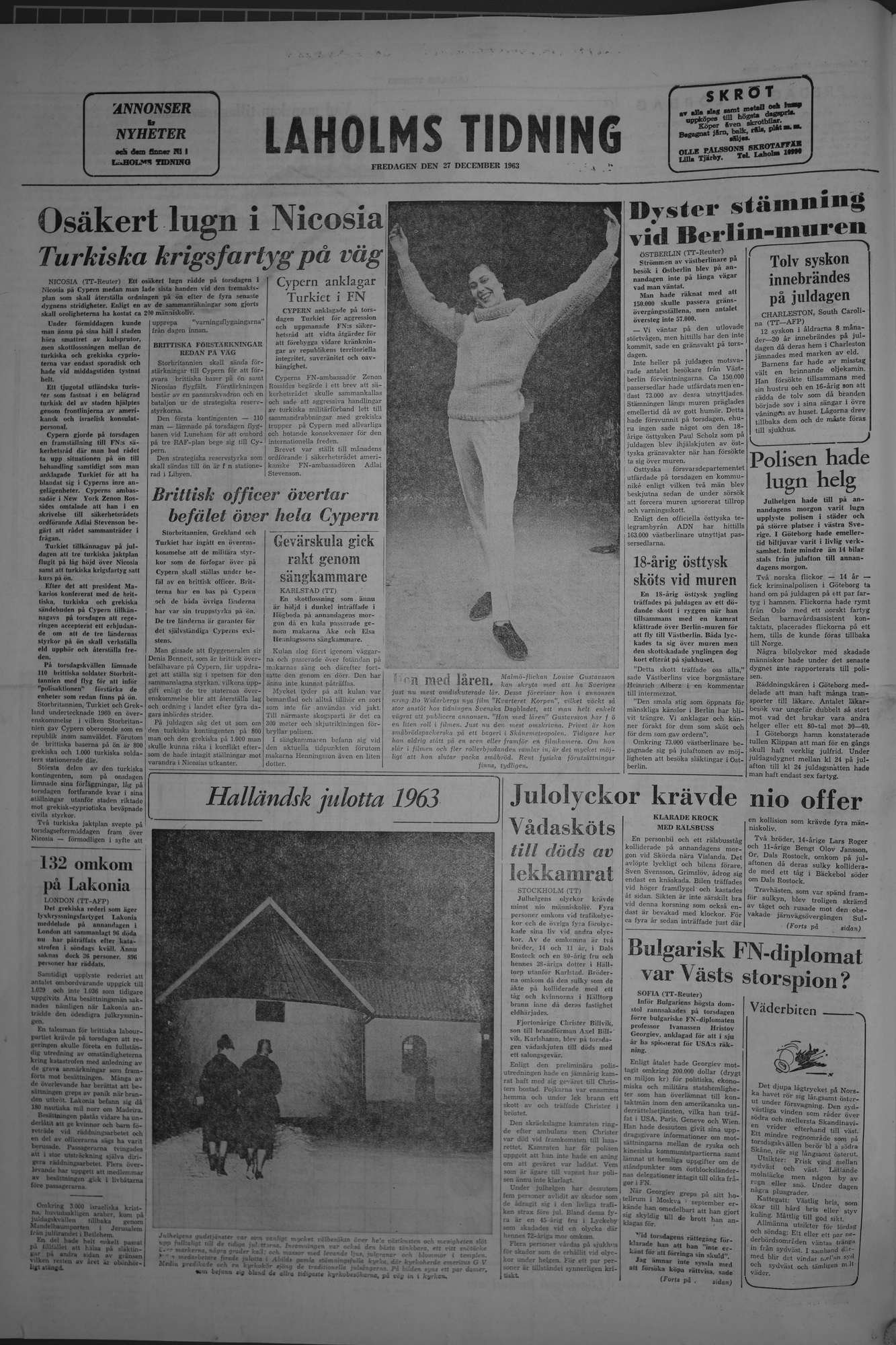 Laholms Tidning Fredag 27 december 1963, sida 8