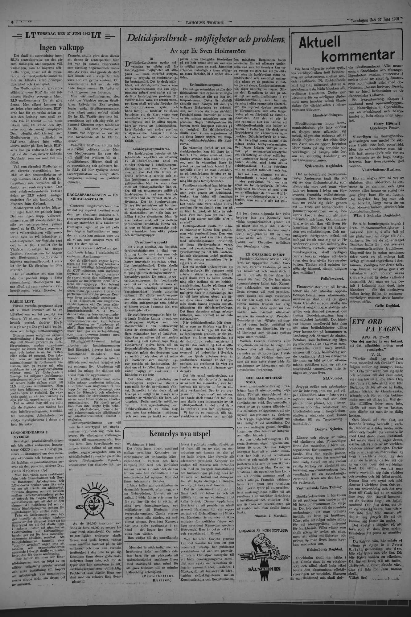 Laholms Tidning Torsdag 27 juni 1963, sida 4