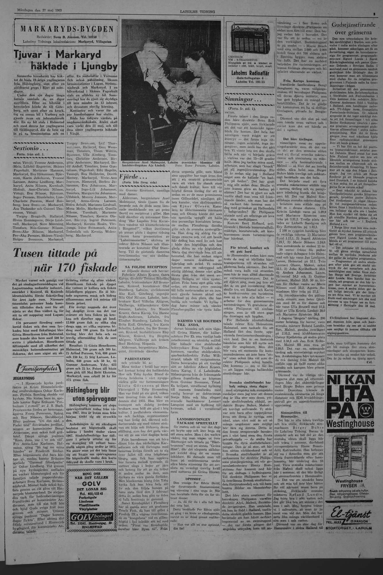 Laholms Tidning Måndag 27 maj 1963, sida 3