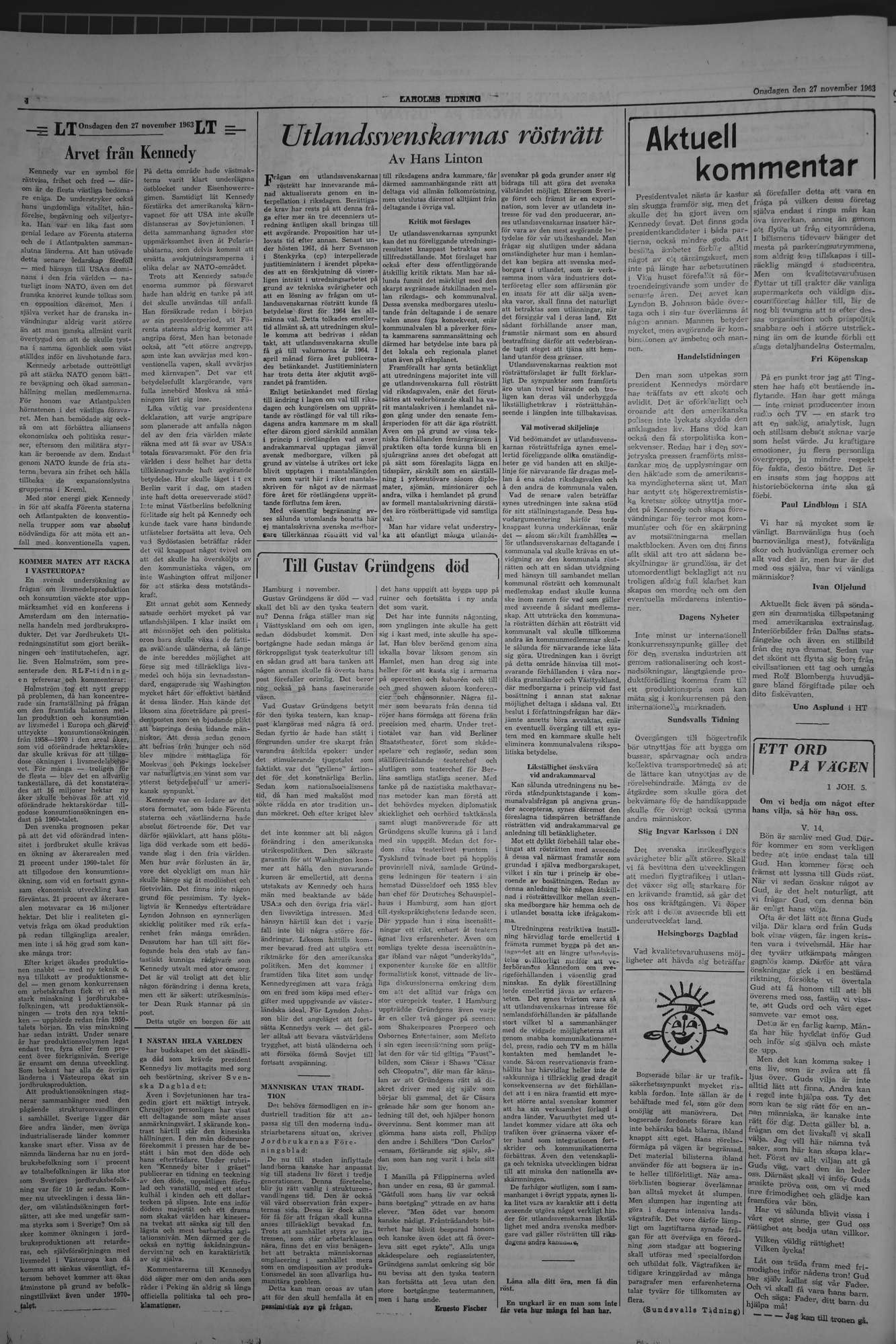 Laholms Tidning Onsdag 27 november 1963, sida 4
