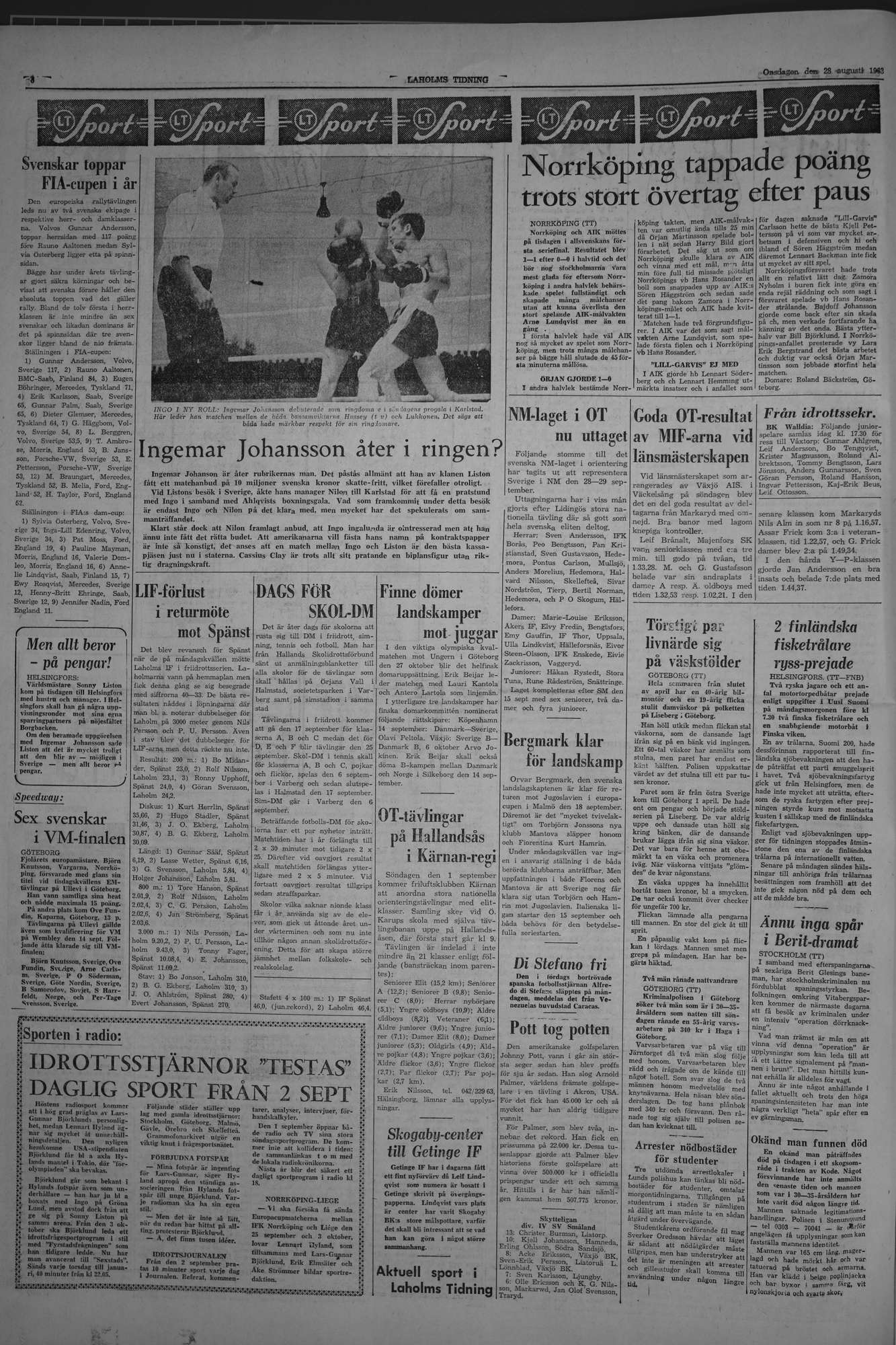 Laholms Tidning Onsdag 28 augusti 1963, sida 6