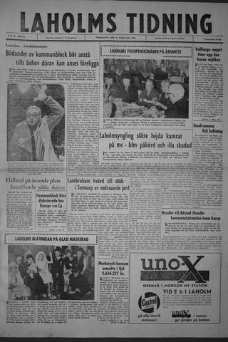 Förstasidan, Torsdag 28 februari 1963