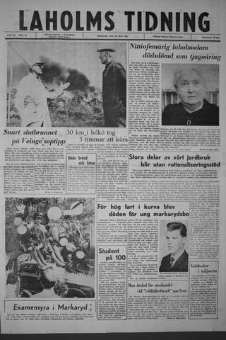 Förstasidan, Tisdag 28 maj 1963