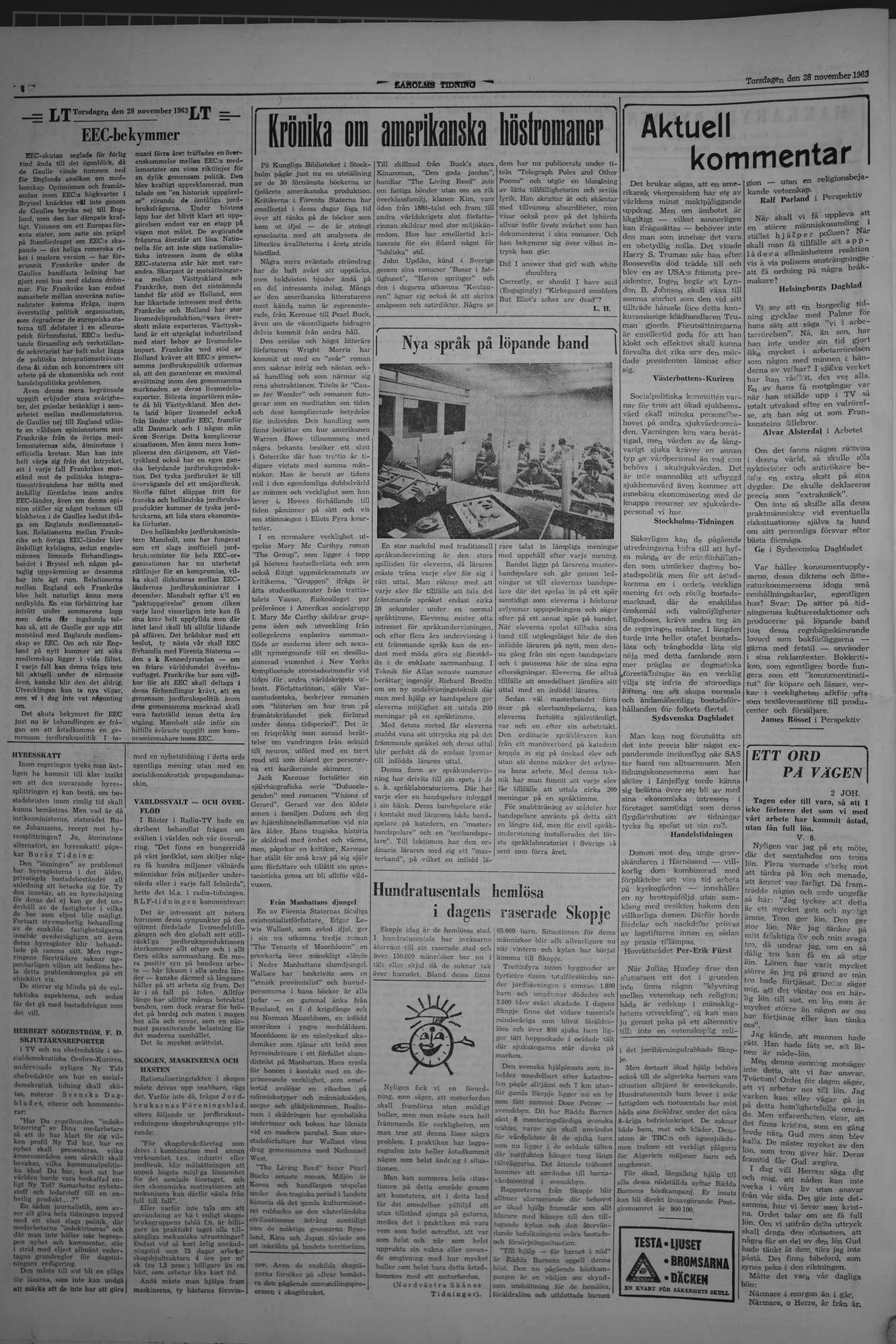 Laholms Tidning Torsdag 28 november 1963, sida 4