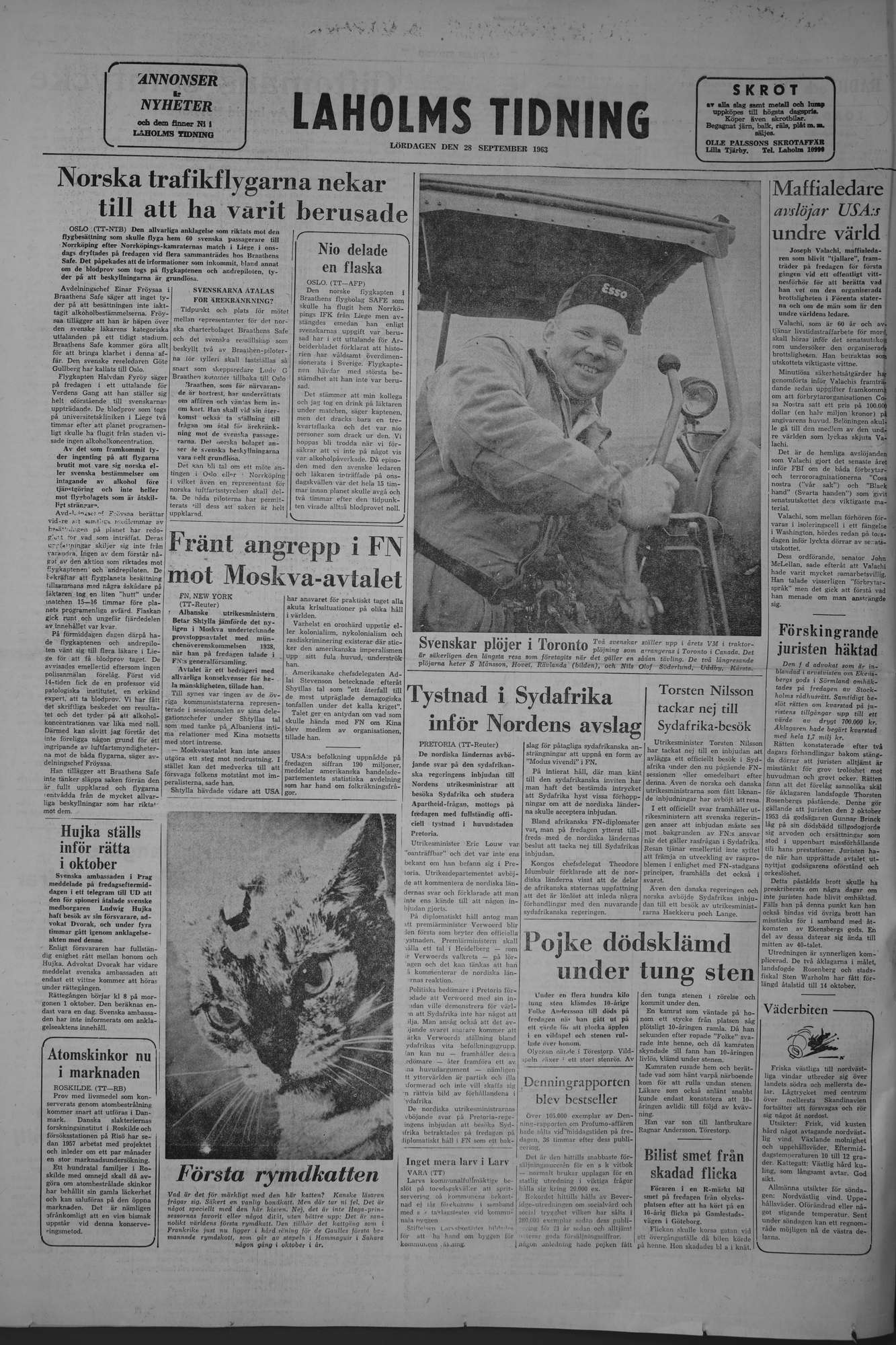 Laholms Tidning Lördag 28 september 1963, sida 8