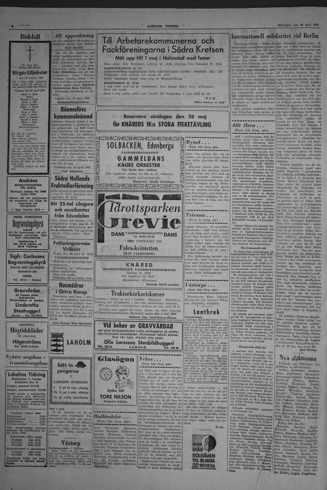 Laholms Tidning Måndag 29 april 1963, sida 2