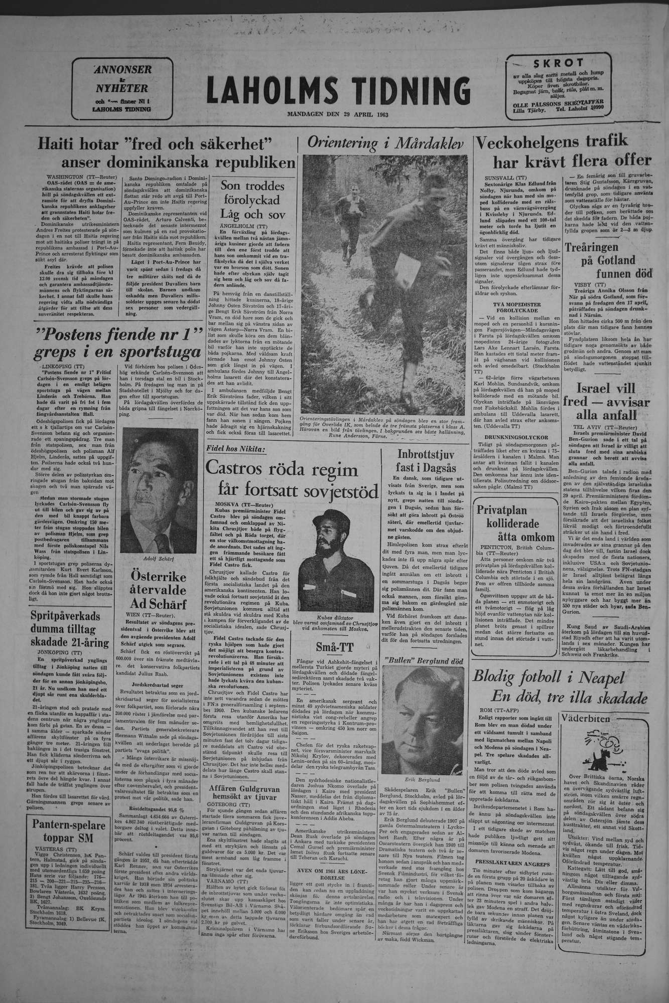Laholms Tidning Måndag 29 april 1963, sida 8
