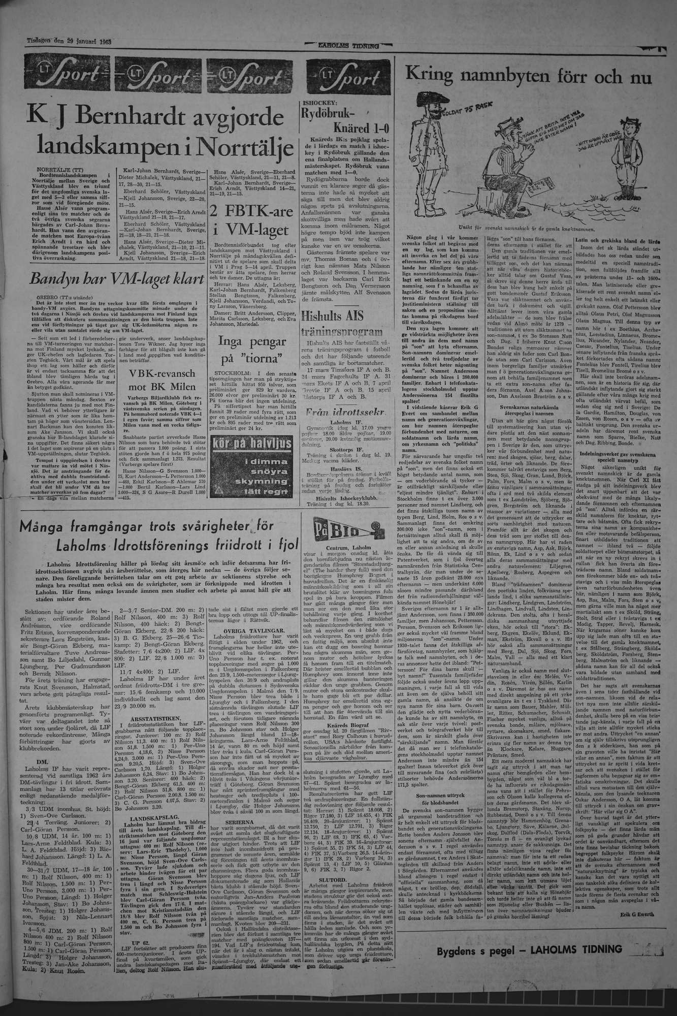 Laholms Tidning Tisdag 29 januari 1963, sida 5