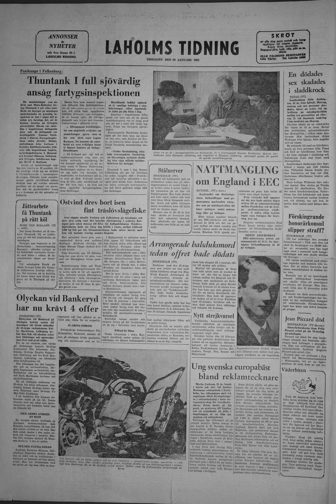 Laholms Tidning Tisdag 29 januari 1963, sida 8