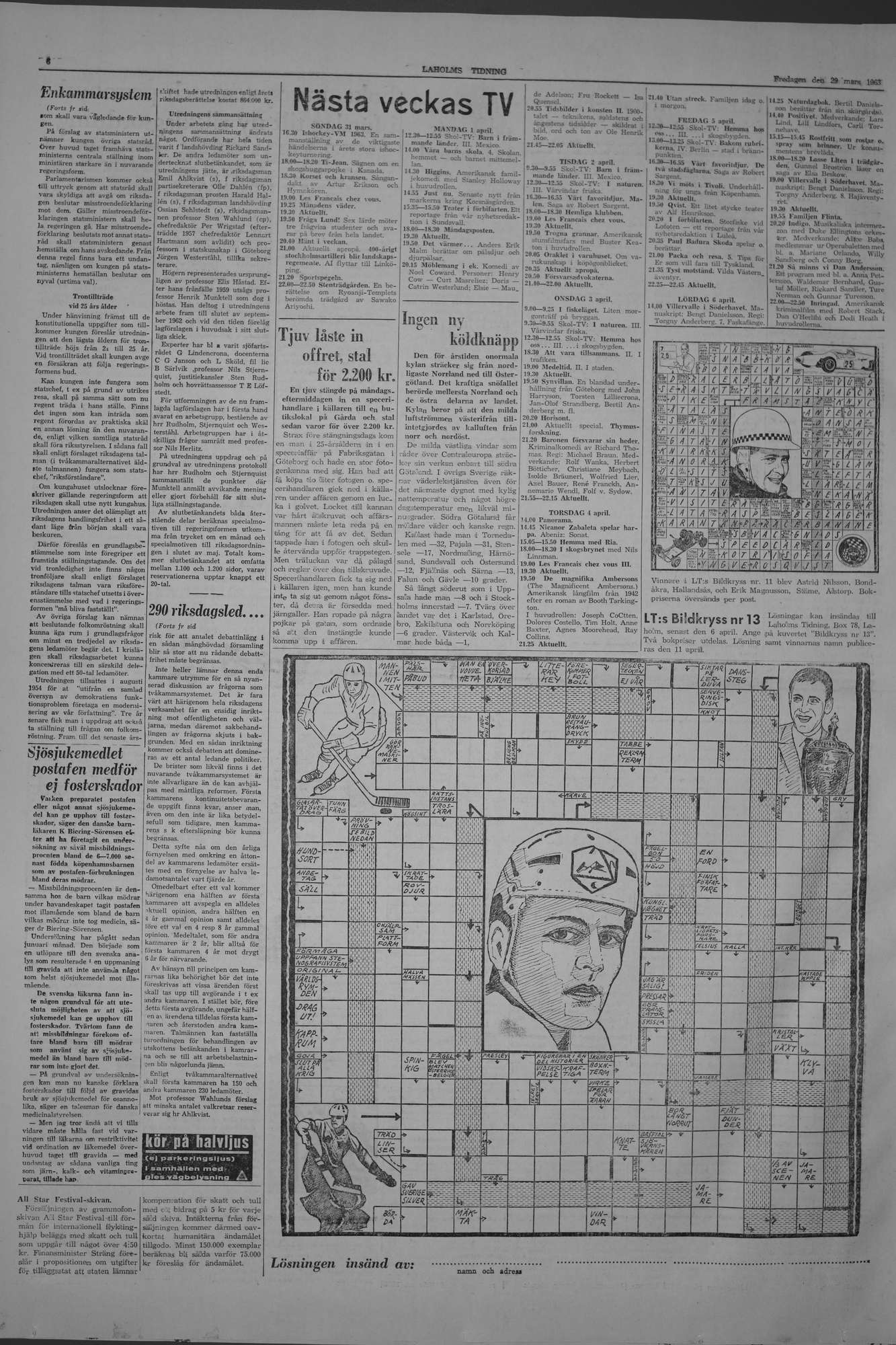 Laholms Tidning Fredag 29 mars 1963, sida 6