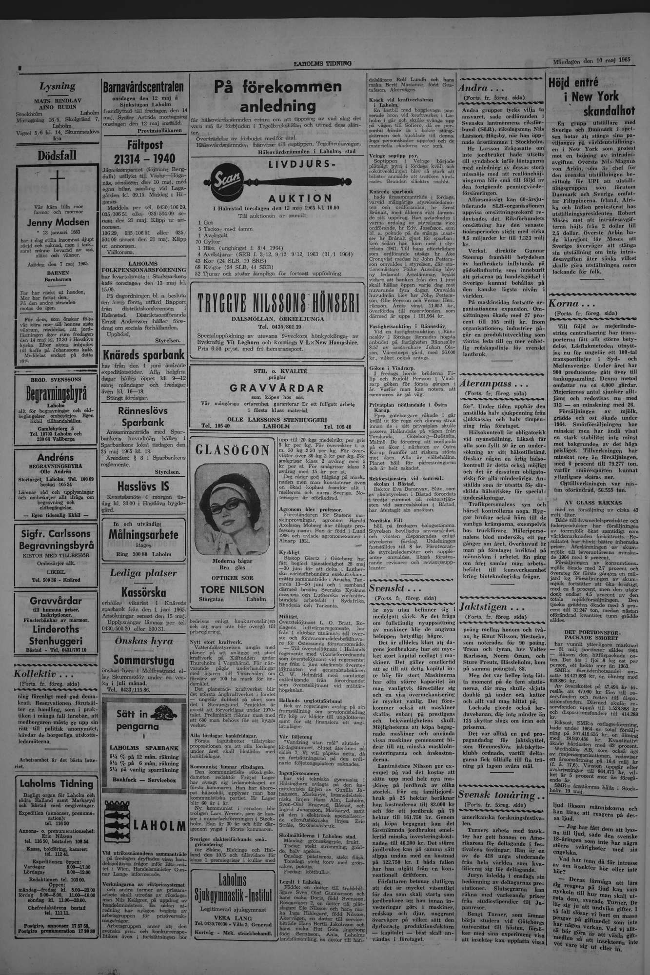 Laholms Tidning Måndag 10 maj 1965, sida 2