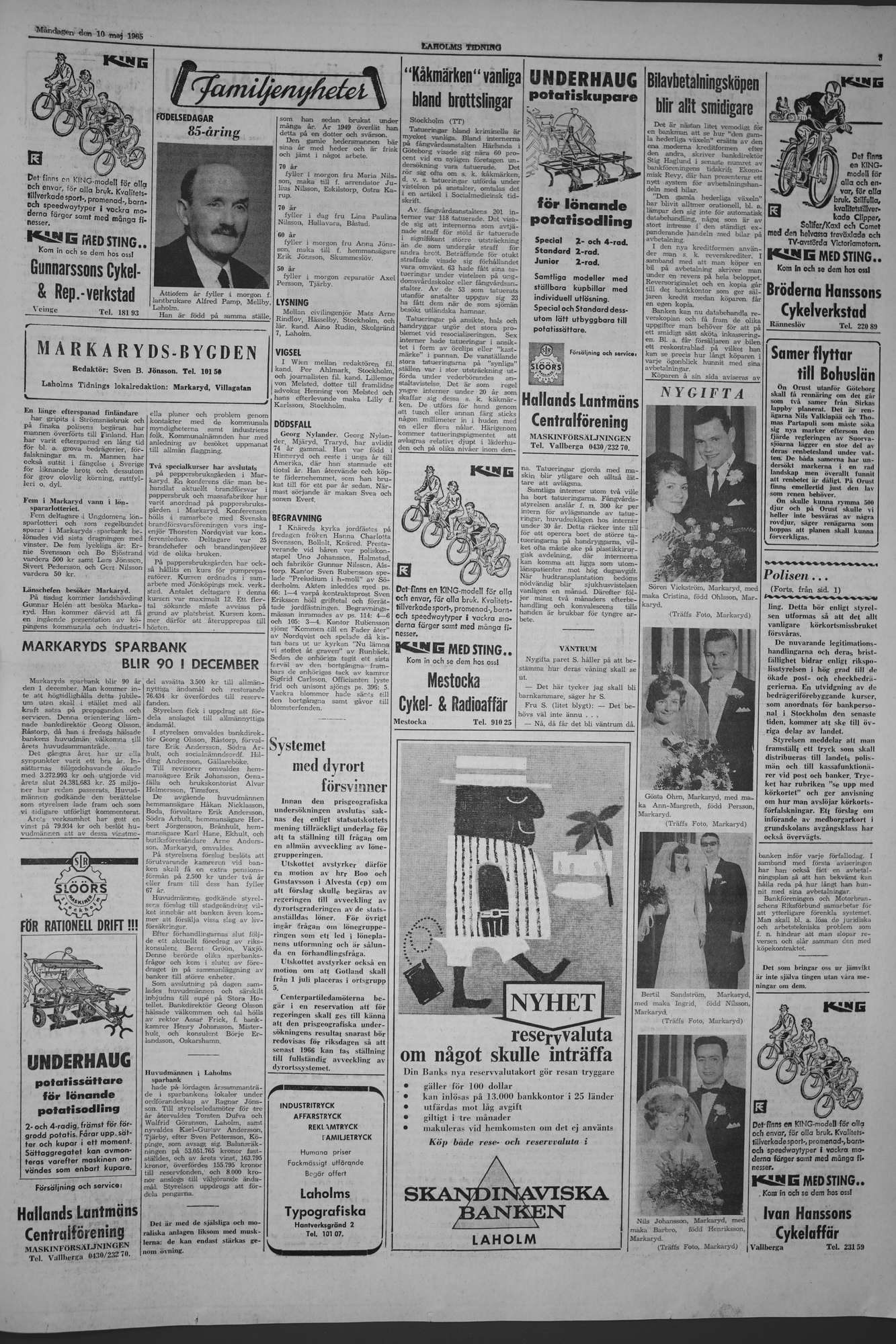 Laholms Tidning Måndag 10 maj 1965, sida 3