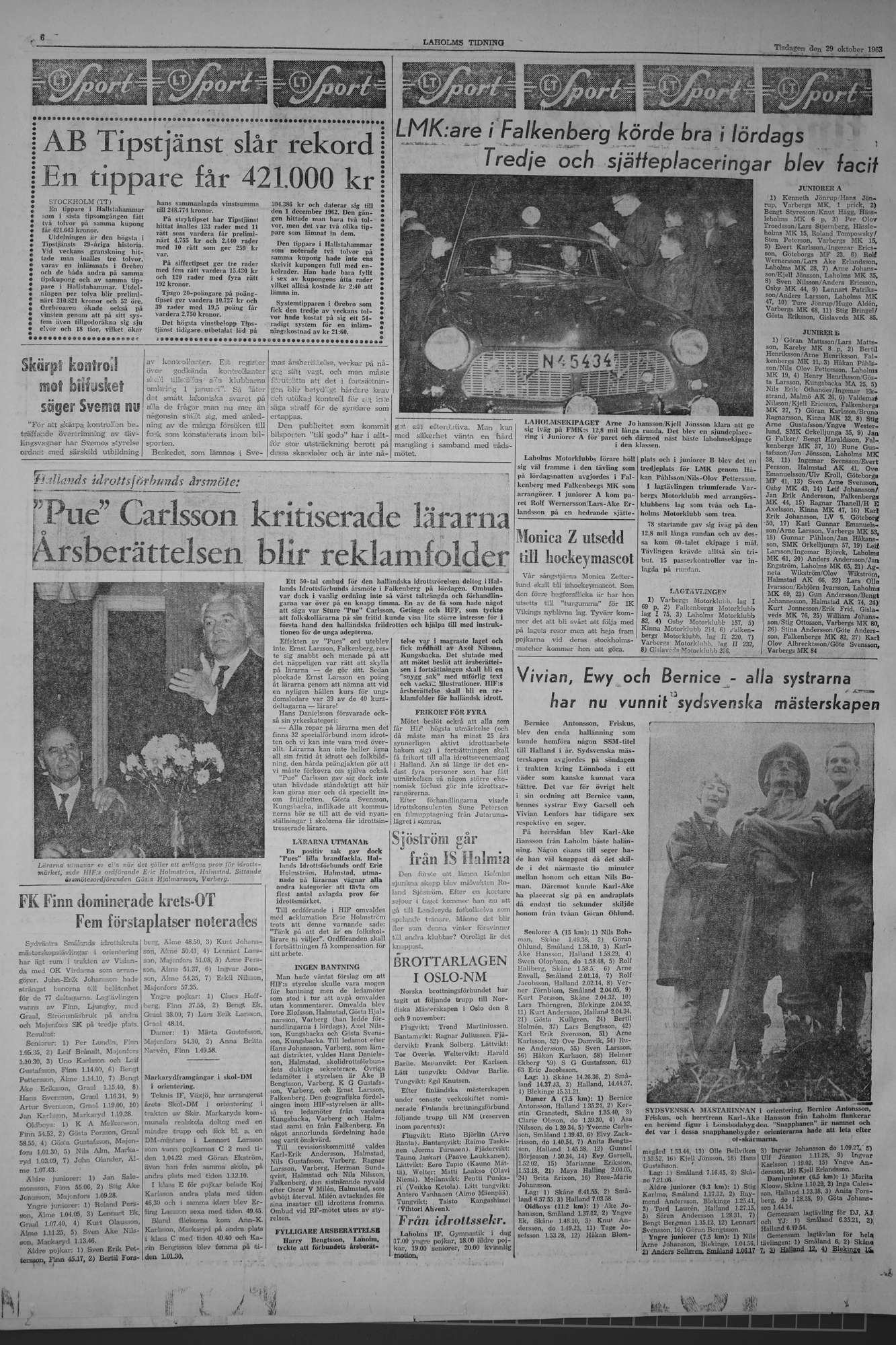 Laholms Tidning Tisdag 29 oktober 1963, sida 6