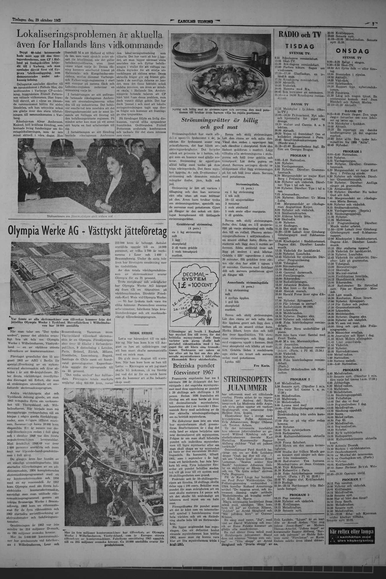 Laholms Tidning Tisdag 29 oktober 1963, sida 7