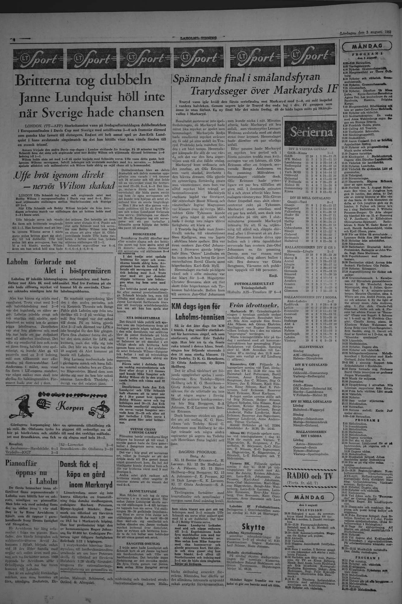 Laholms Tidning Lördag 3 augusti 1963, sida 6