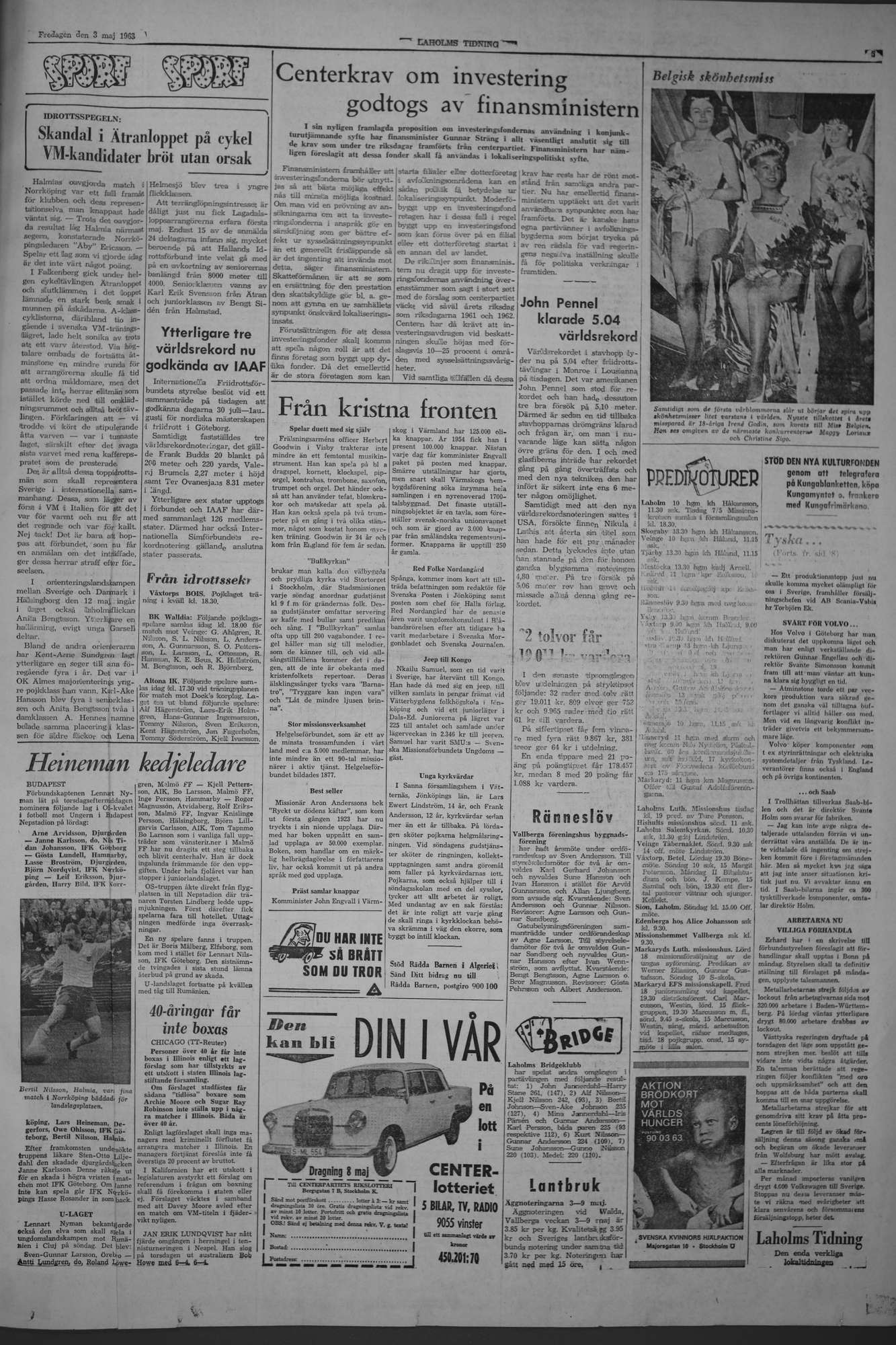Laholms Tidning Fredag 3 maj 1963, sida 5