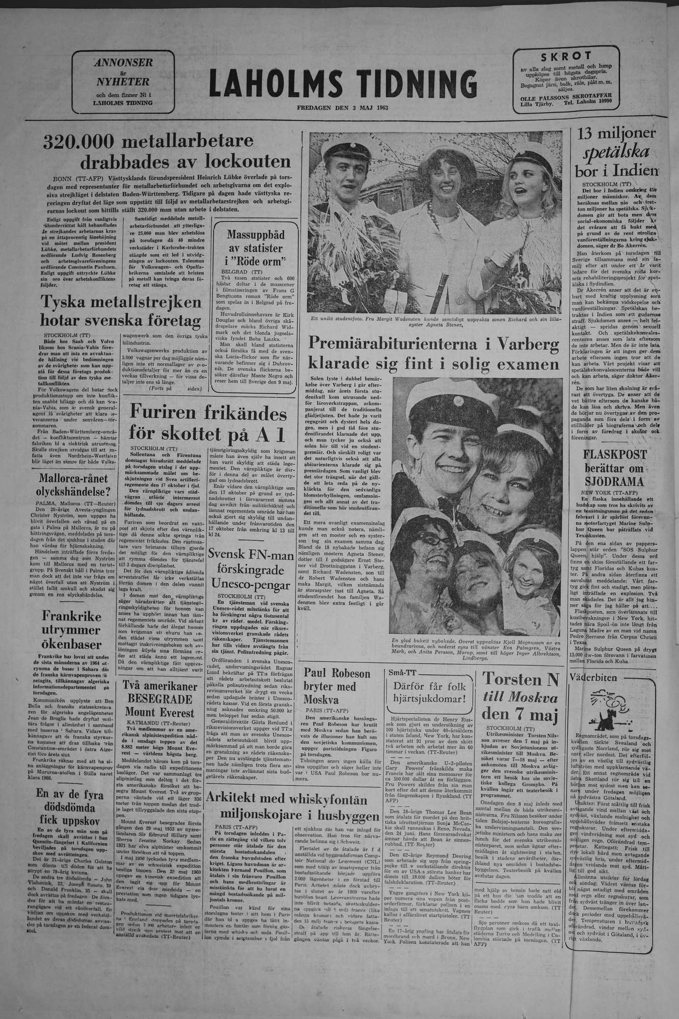 Laholms Tidning Fredag 3 maj 1963, sida 8