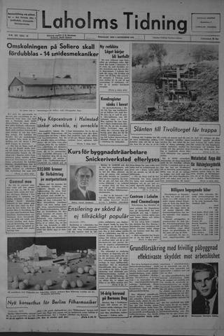 Förstasidan, Tisdag 3 september 1963