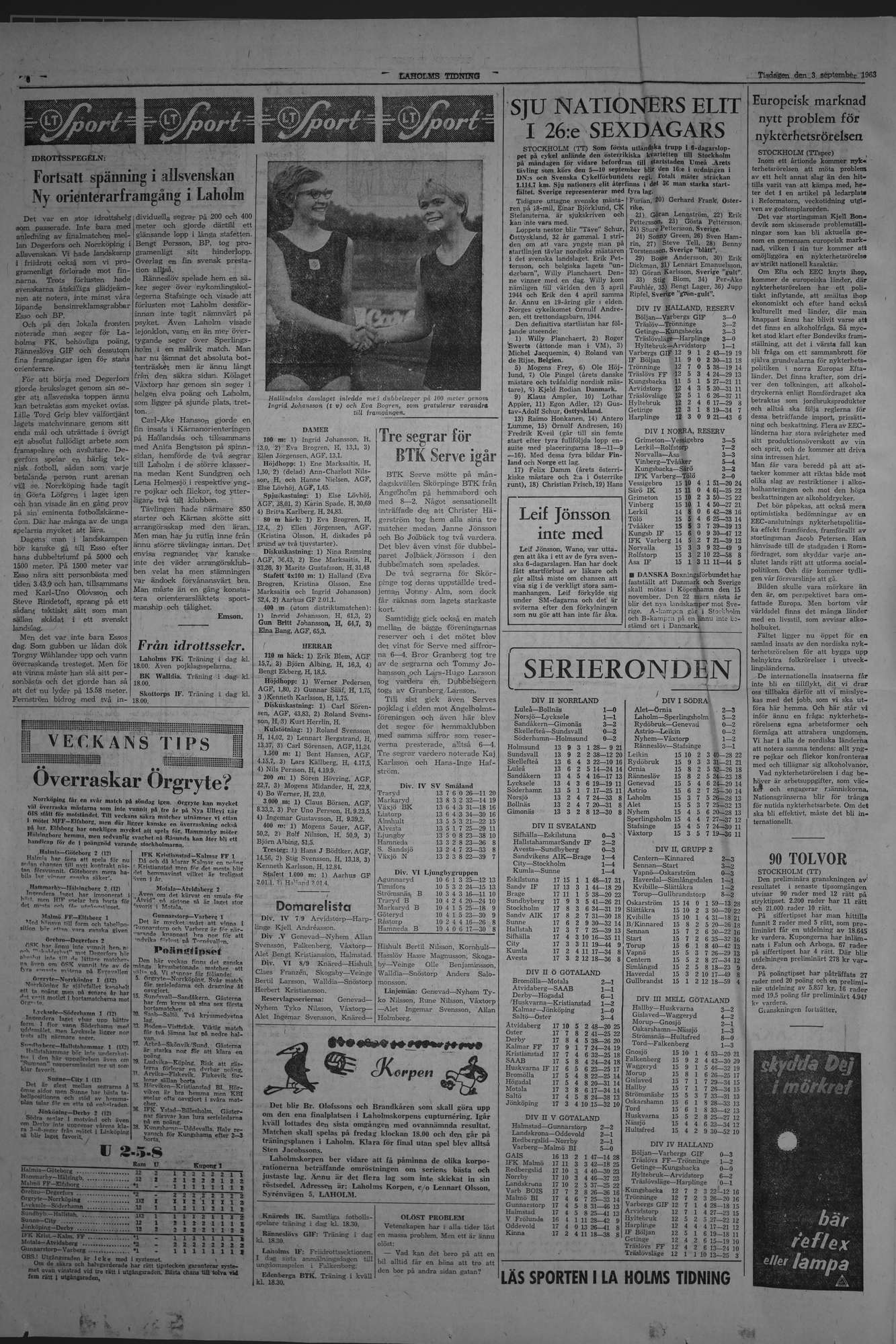 Laholms Tidning Tisdag 3 september 1963, sida 6