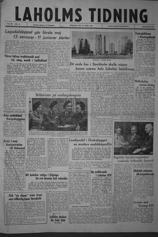 Förstasidan, Tisdag 30 april 1963