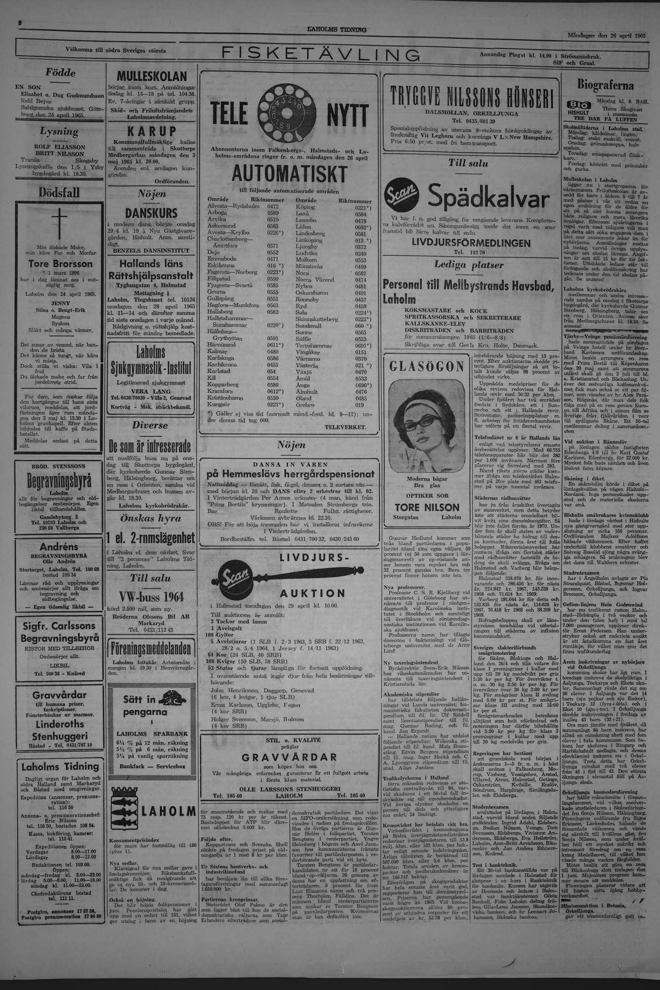 Laholms Tidning Måndag 26 april 1965, sida 2
