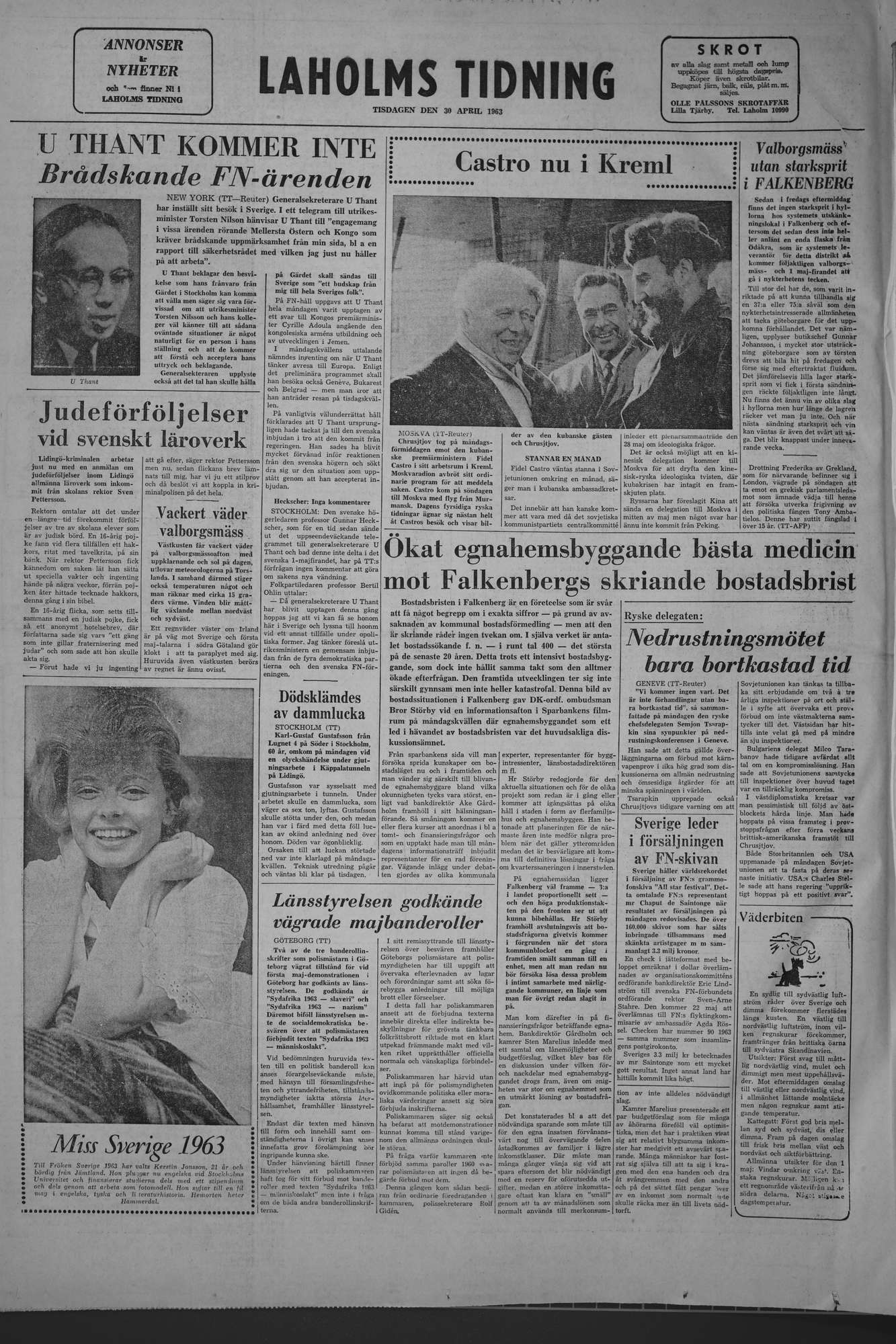Laholms Tidning Tisdag 30 april 1963, sida 8
