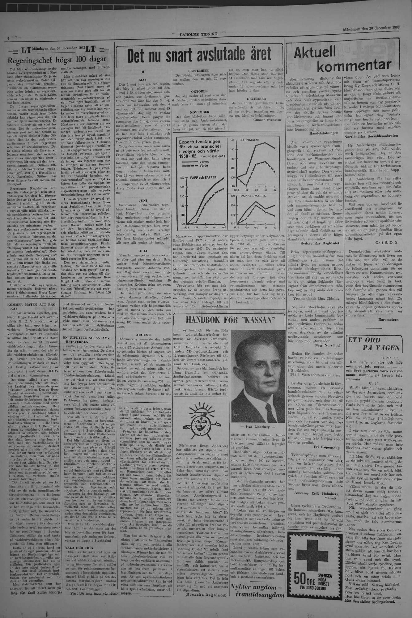 Laholms Tidning Måndag 30 december 1963, sida 4