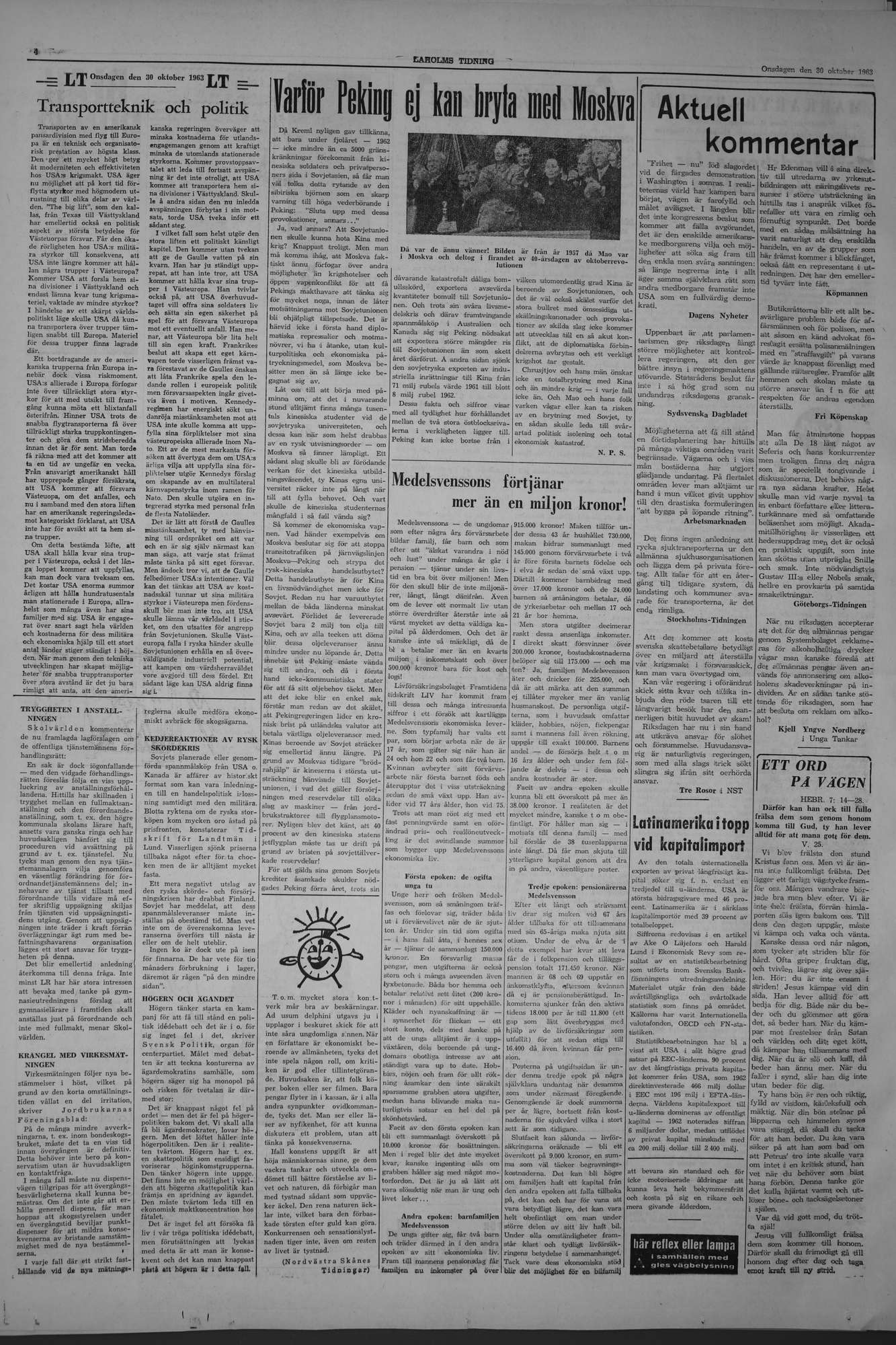 Laholms Tidning Onsdag 30 oktober 1963, sida 4