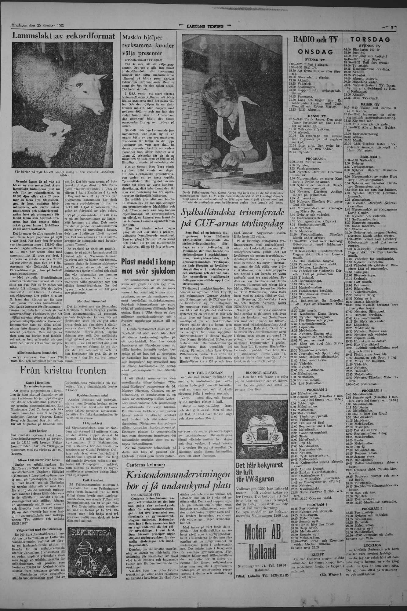 Laholms Tidning Onsdag 30 oktober 1963, sida 7