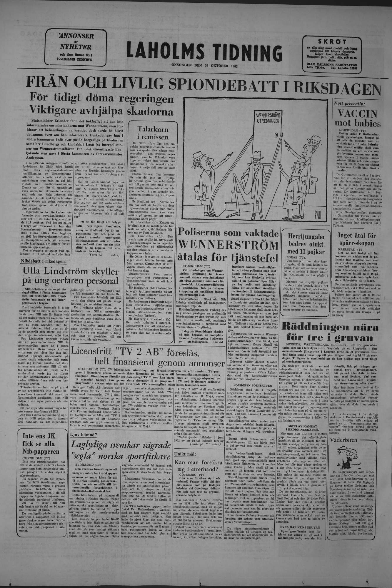 Laholms Tidning Onsdag 30 oktober 1963, sida 8