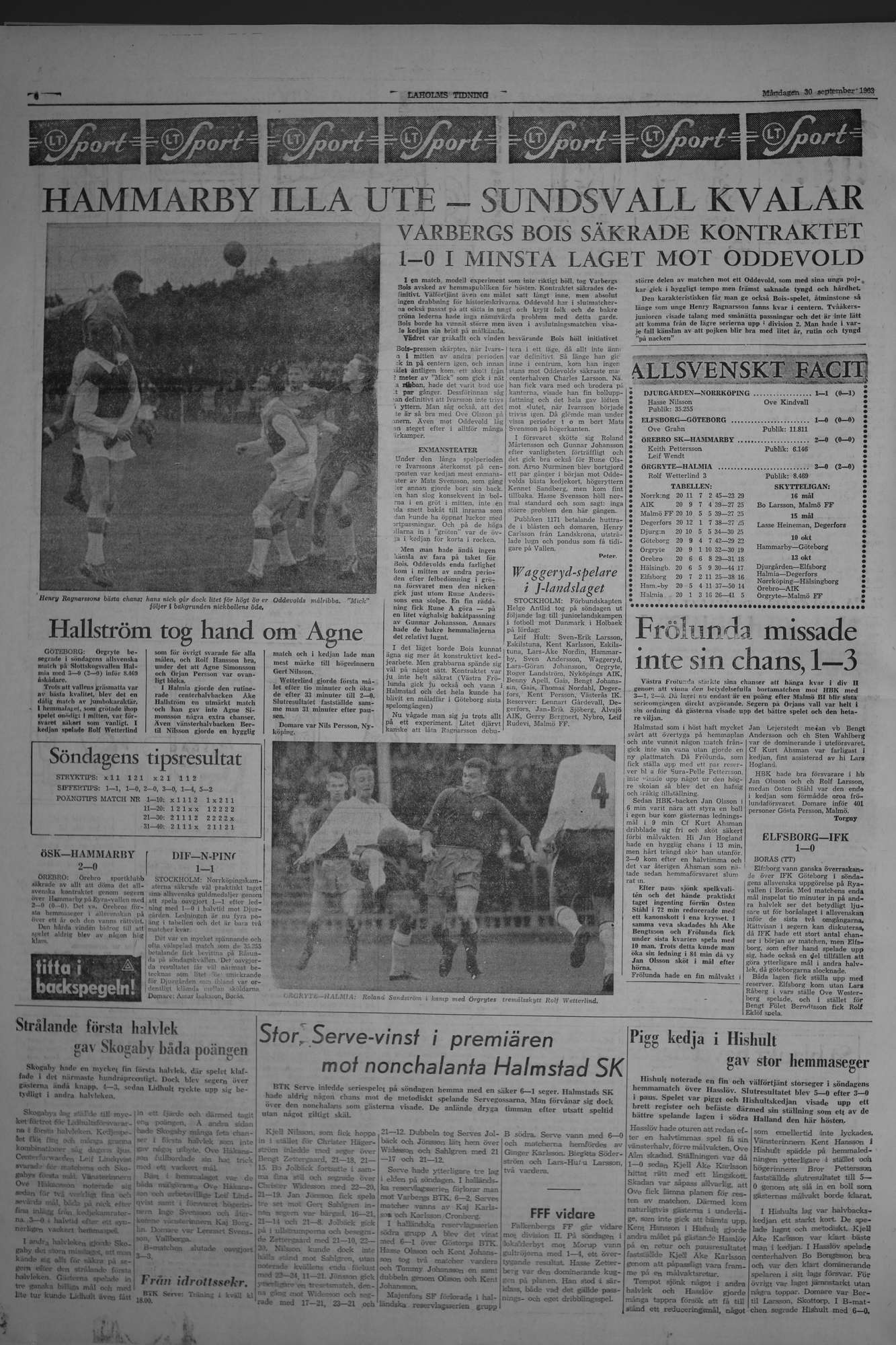 Laholms Tidning Måndag 30 september 1963, sida 6