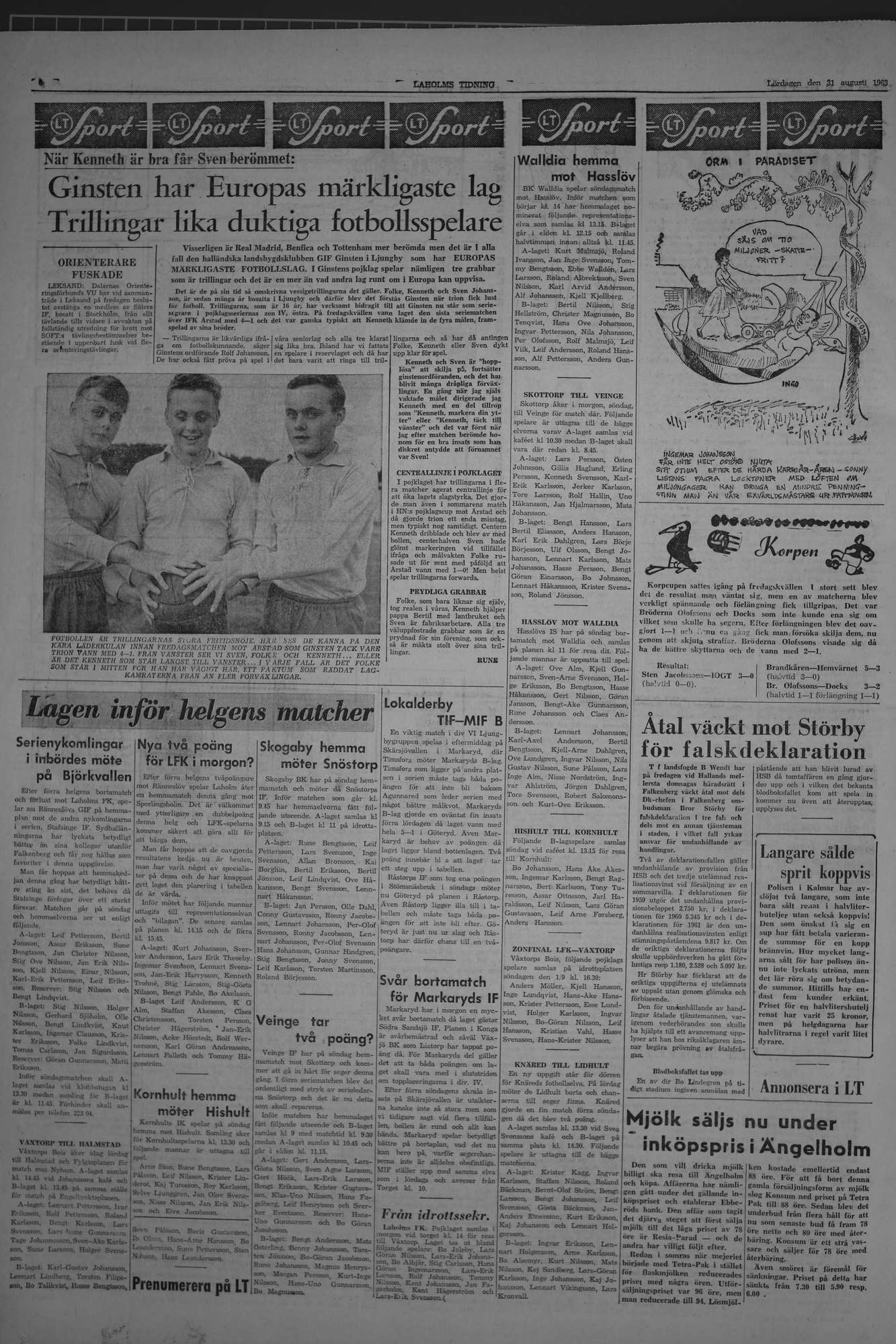 Laholms Tidning Lördag 31 augusti 1963, sida 6