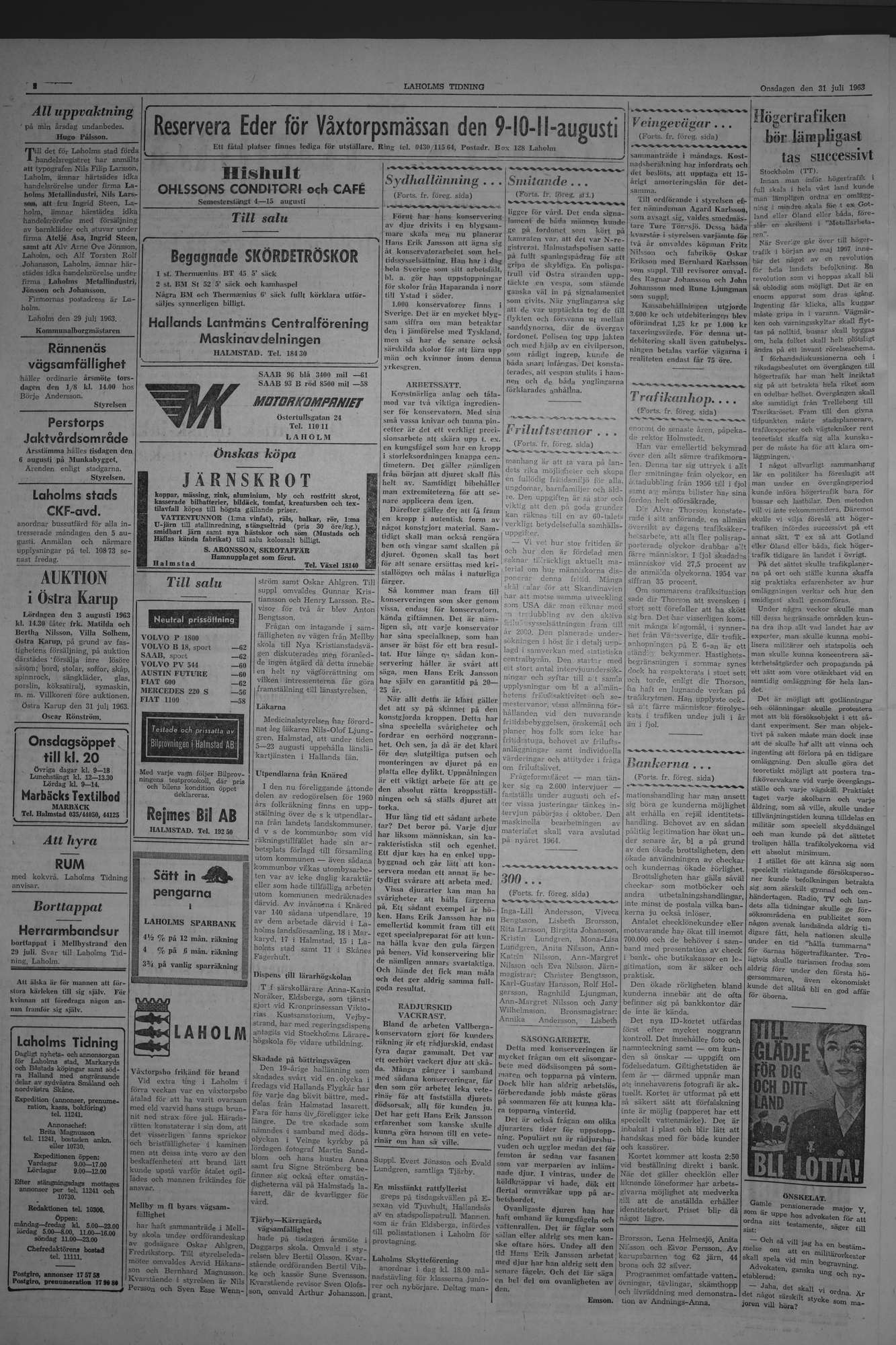 Laholms Tidning Onsdag 31 juli 1963, sida 2