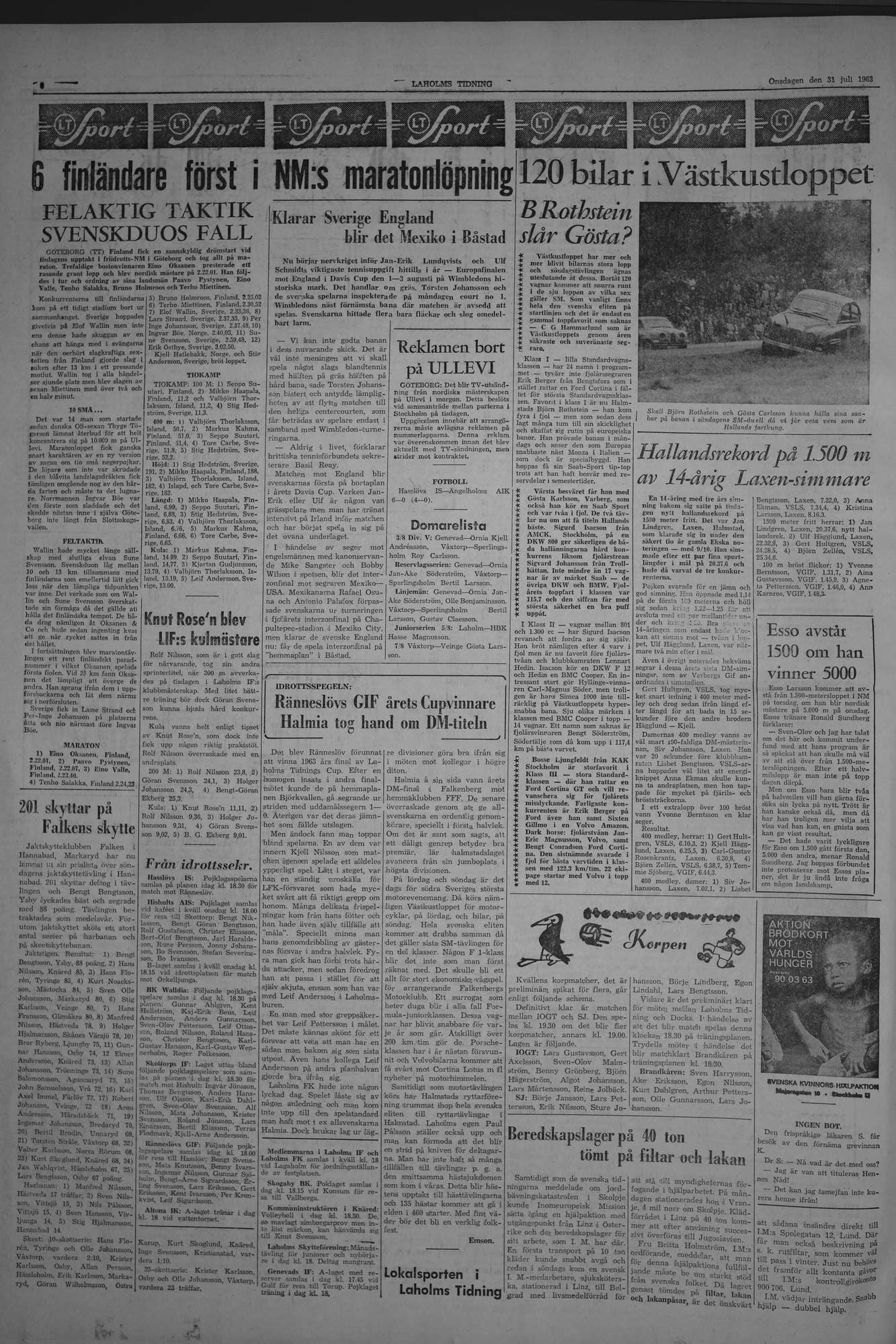 Laholms Tidning Onsdag 31 juli 1963, sida 6