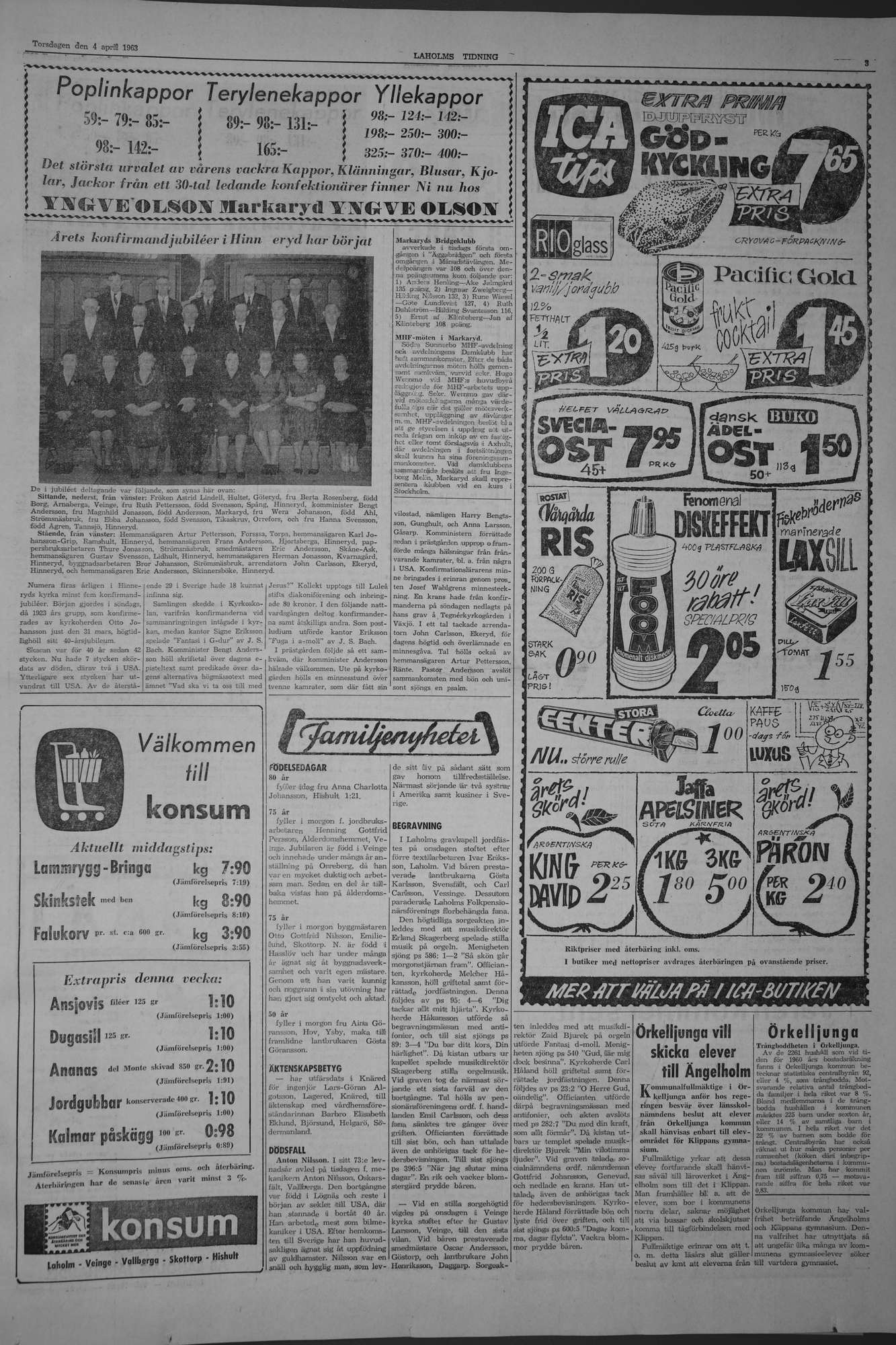 Laholms Tidning Torsdag 4 april 1963, sida 3