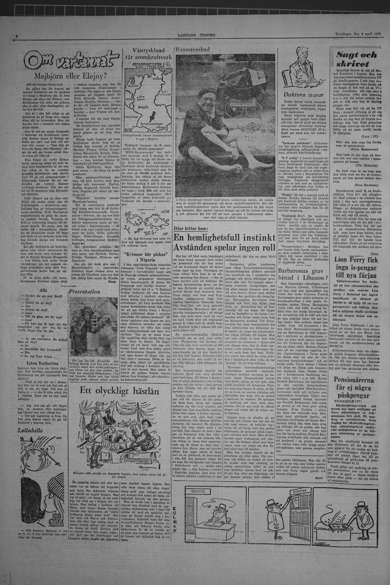 Laholms Tidning Torsdag 4 april 1963, sida 6