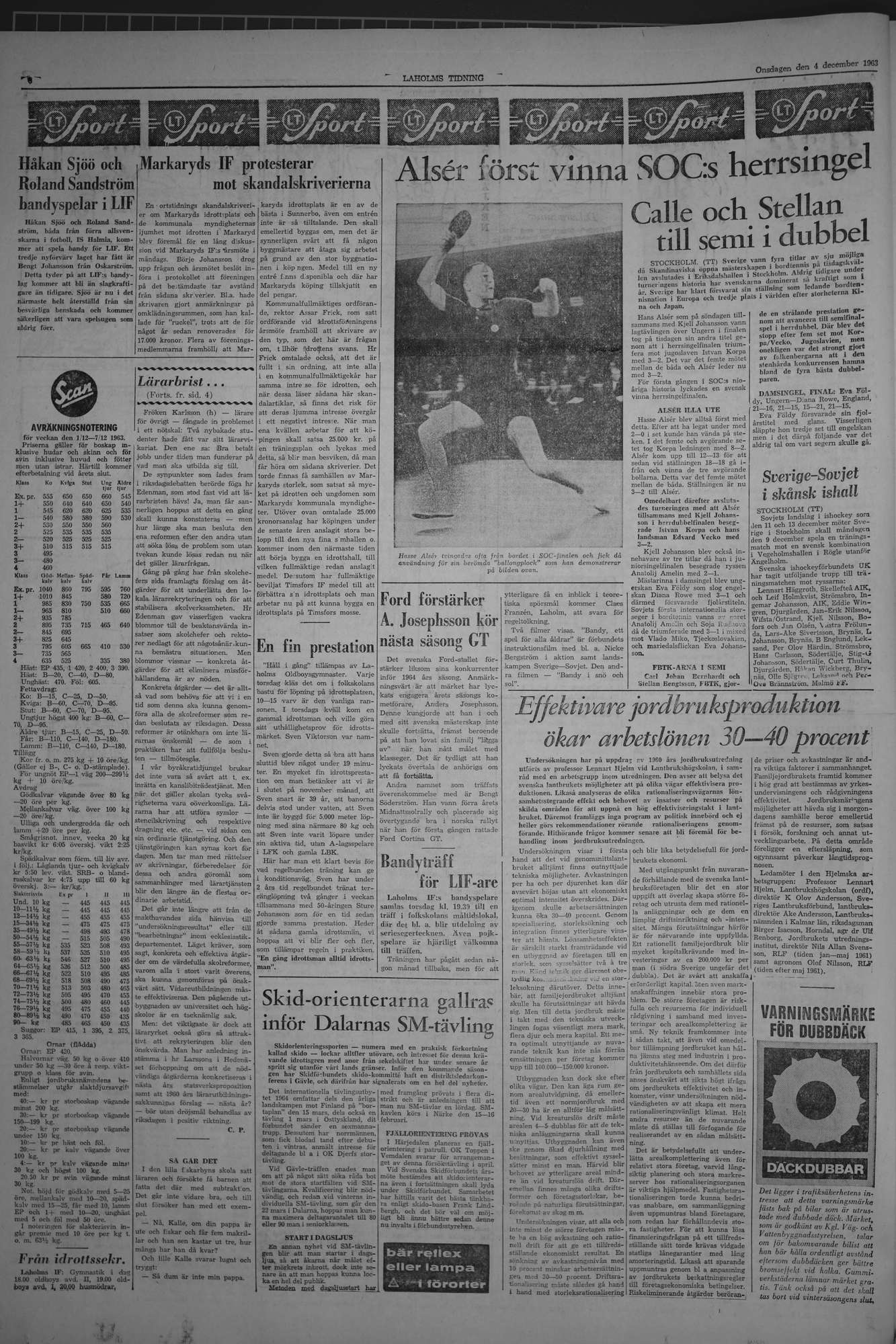 Laholms Tidning Onsdag 4 december 1963, sida 6