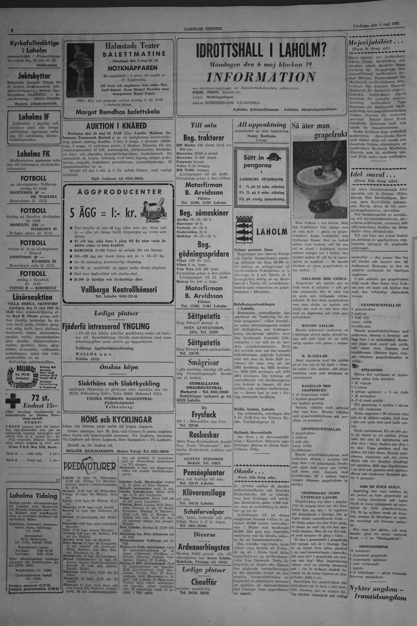 Laholms Tidning Lördag 4 maj 1963, sida 2