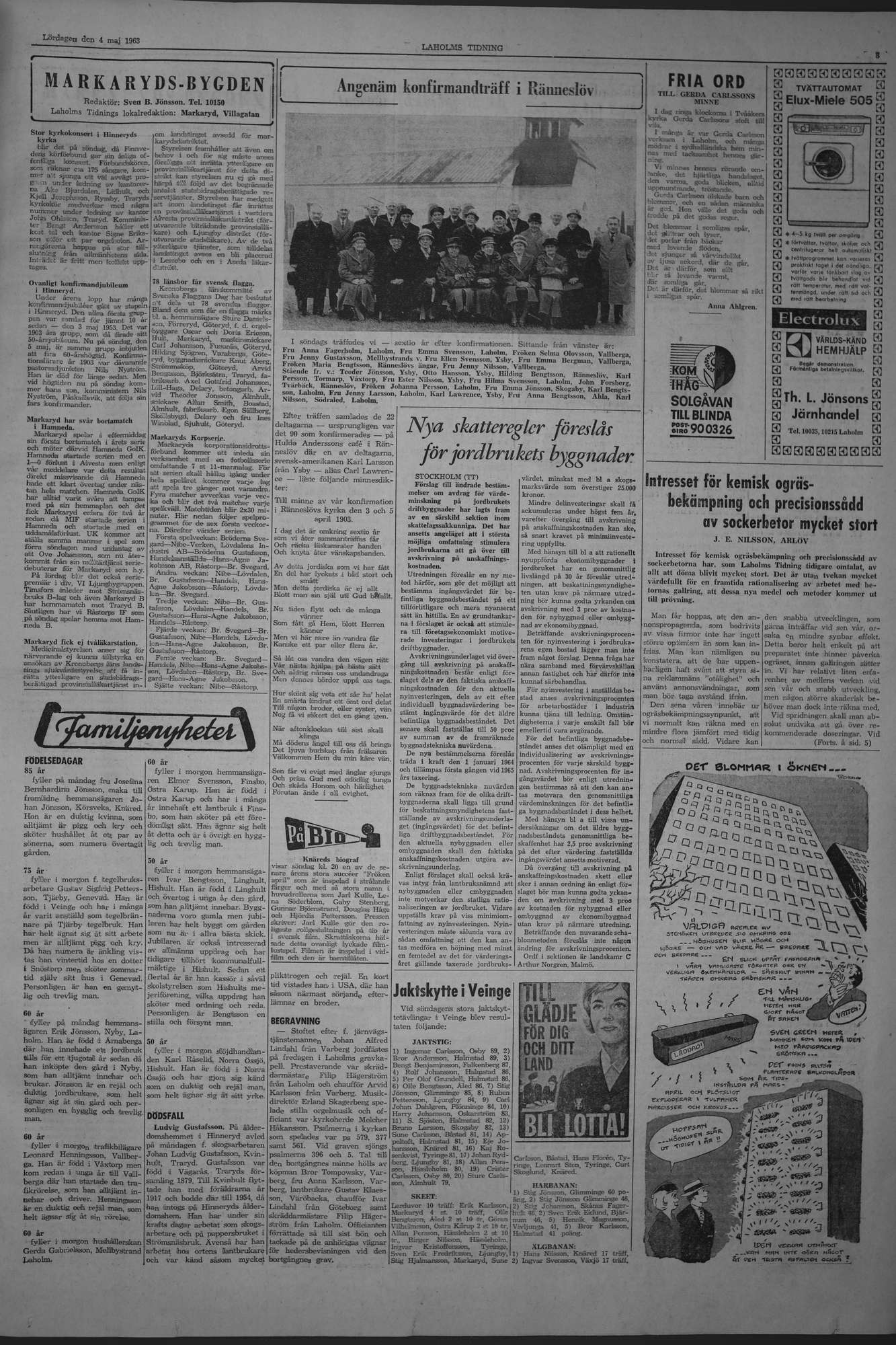 Laholms Tidning Lördag 4 maj 1963, sida 3