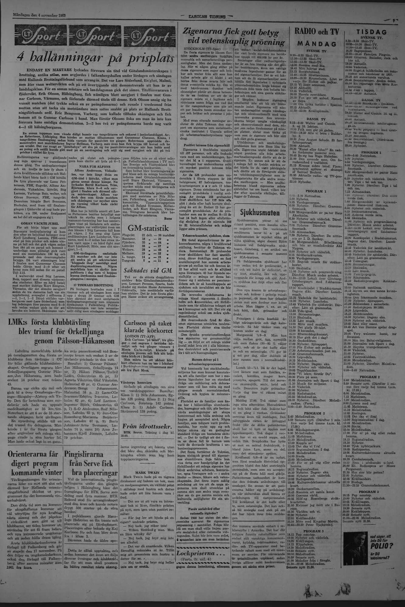 Laholms Tidning Måndag 4 november 1963, sida 7