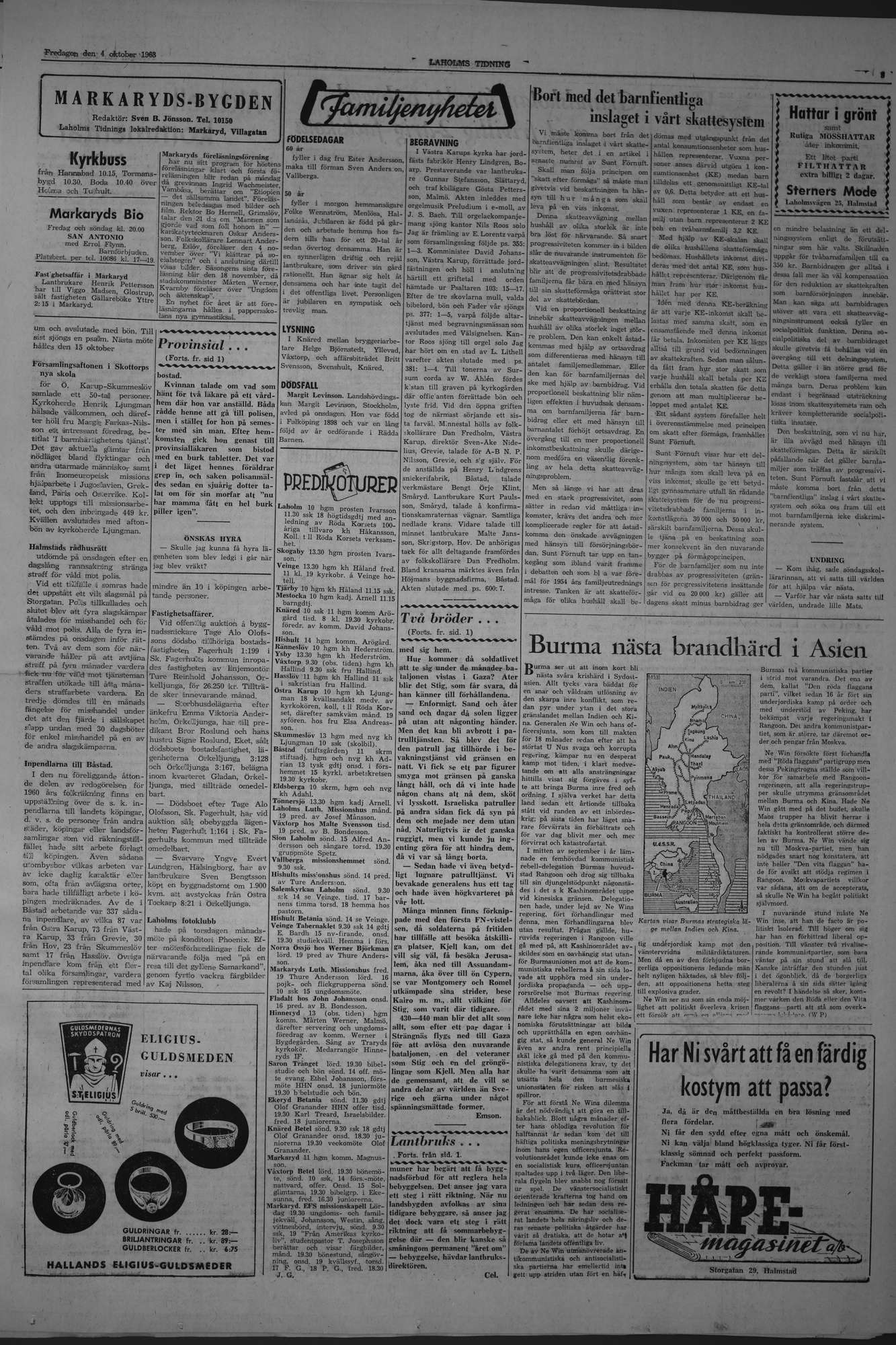 Laholms Tidning Fredag 4 oktober 1963, sida 3