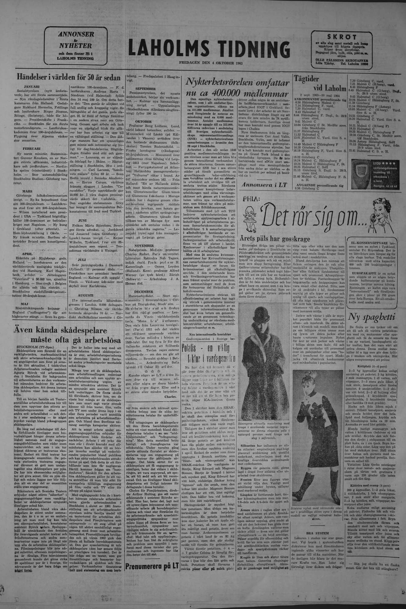 Laholms Tidning Fredag 4 oktober 1963, sida 8