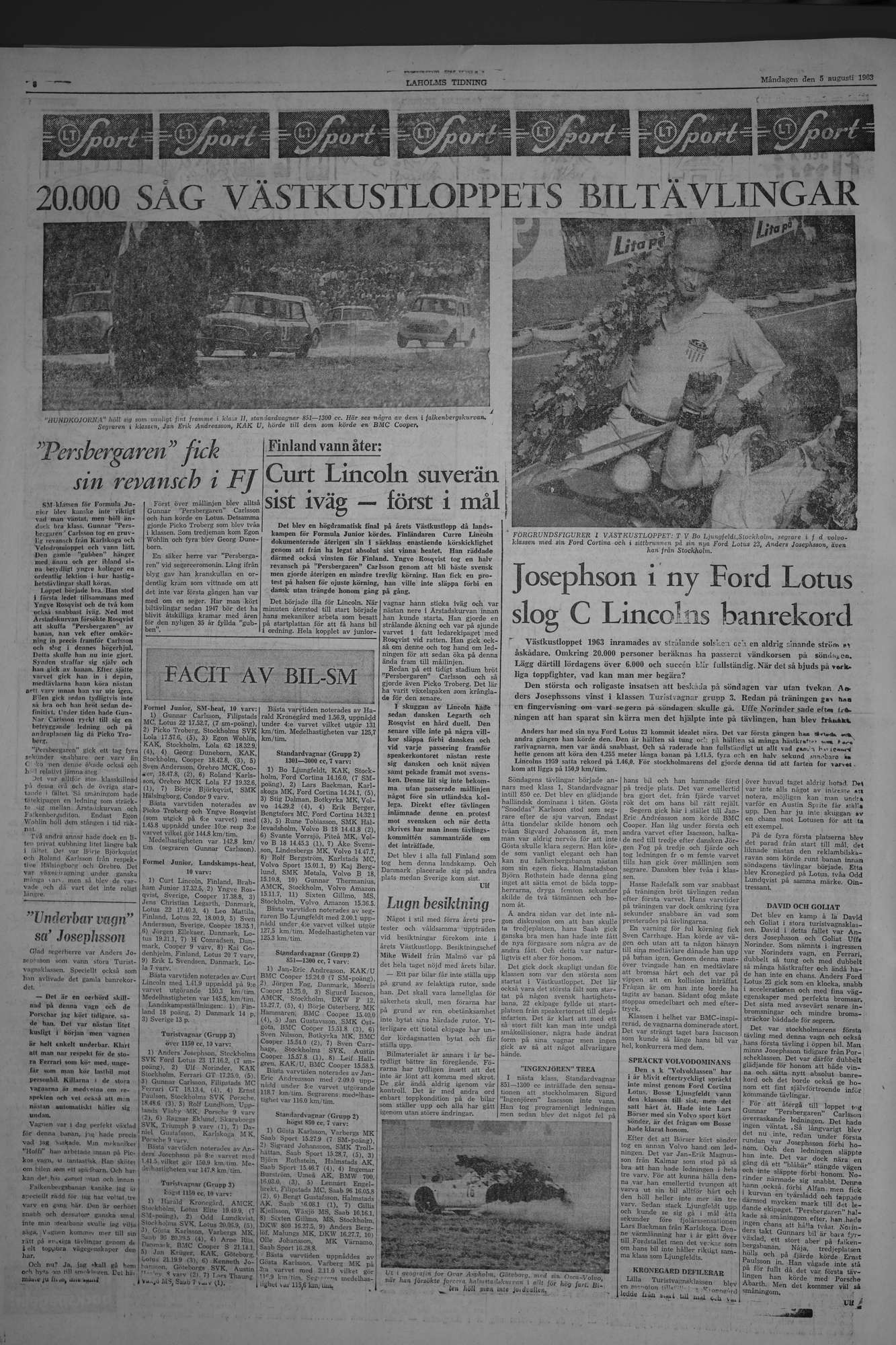 Laholms Tidning Måndag 5 augusti 1963, sida 6